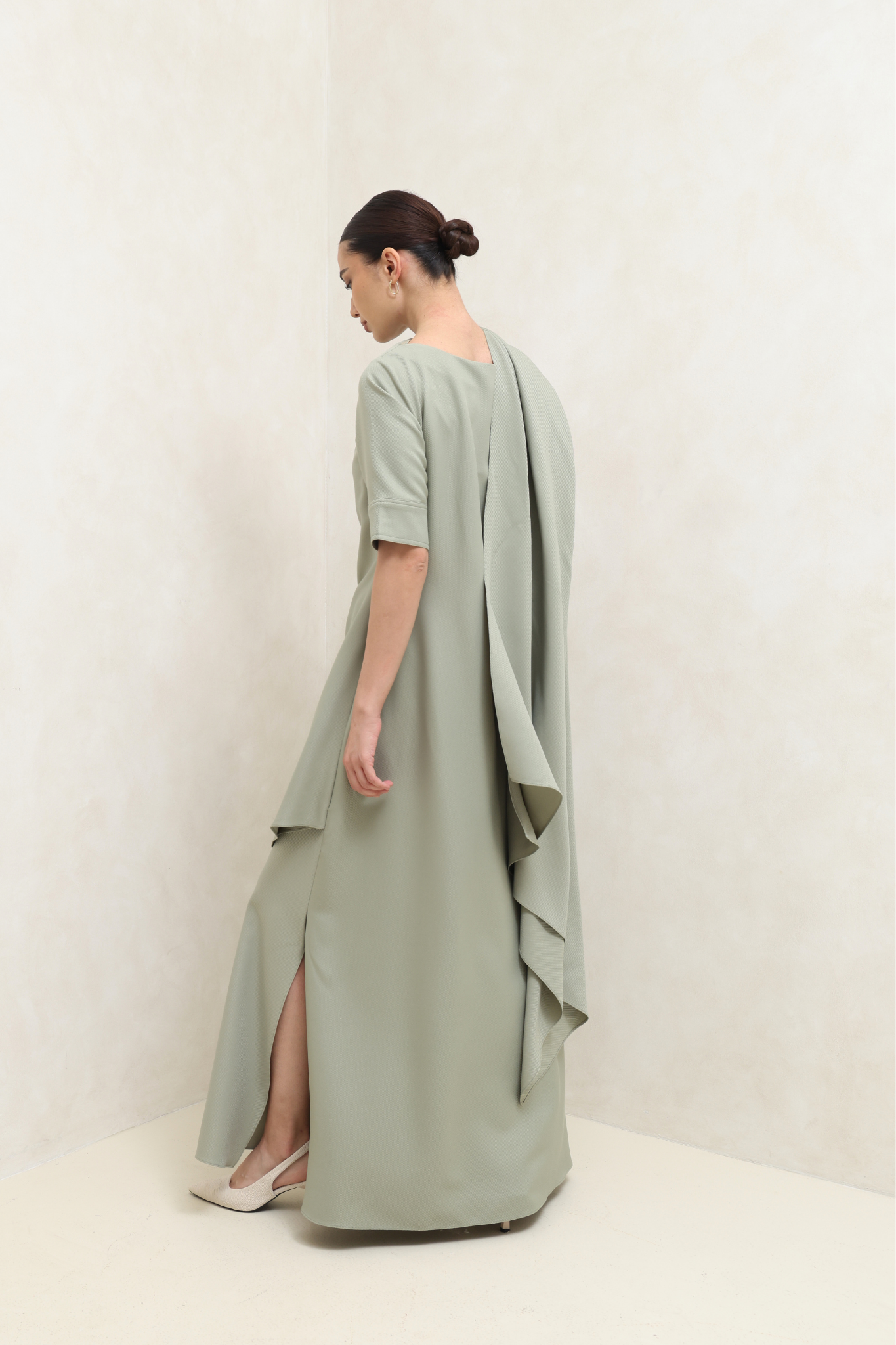 Dune Drape Gown - Sage