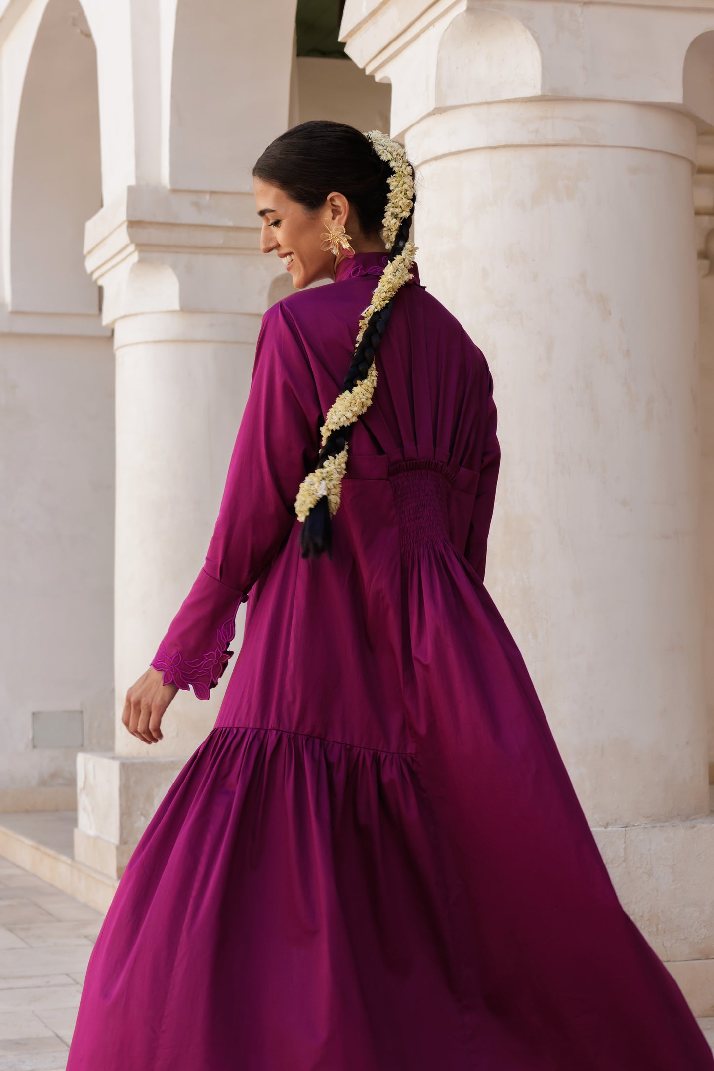 Floral Cut Out Shirt Dress