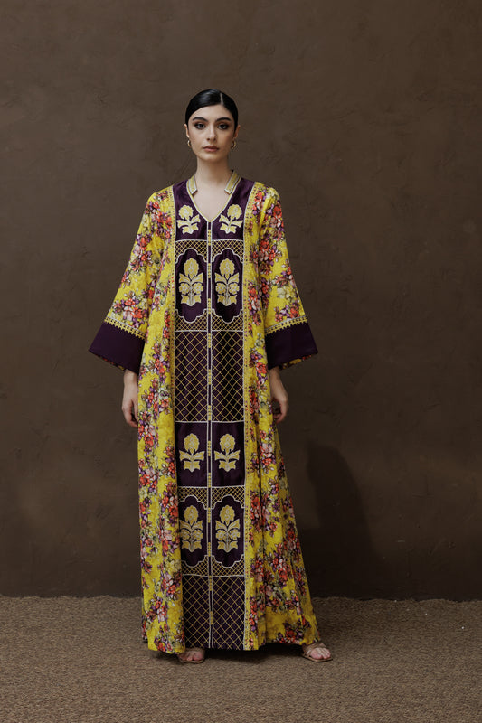 Satin border Jalabiya