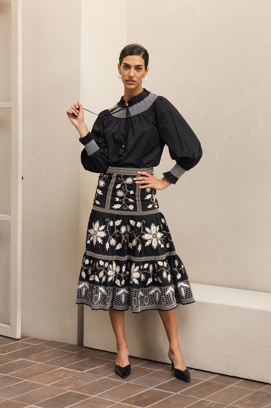 Honeycomb Floral Skirt Set