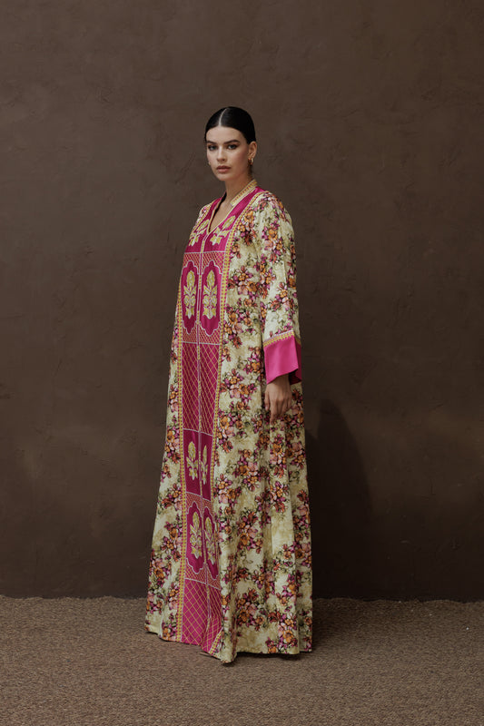 Satin border Jalabiya