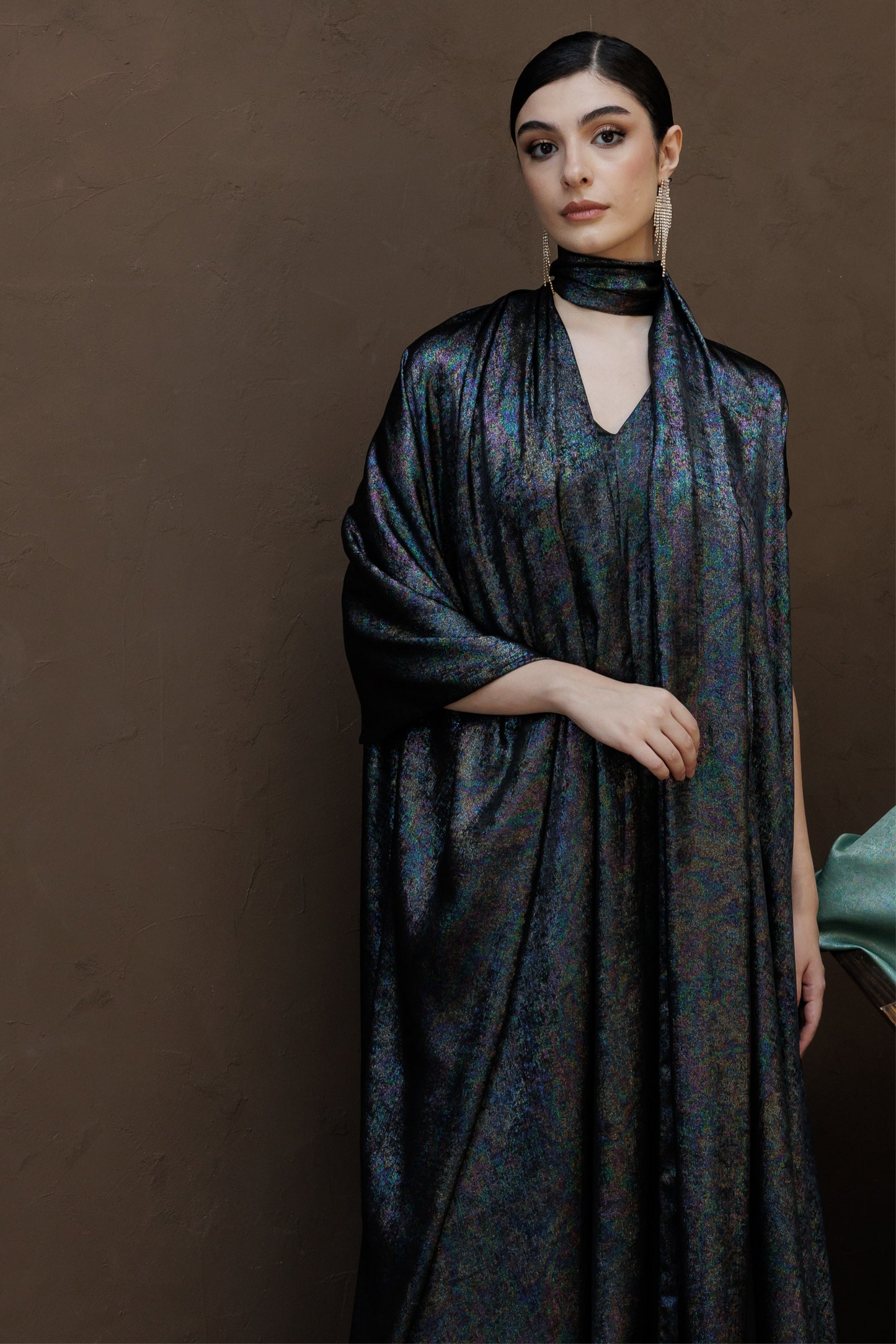 Metallic Scarf Dress