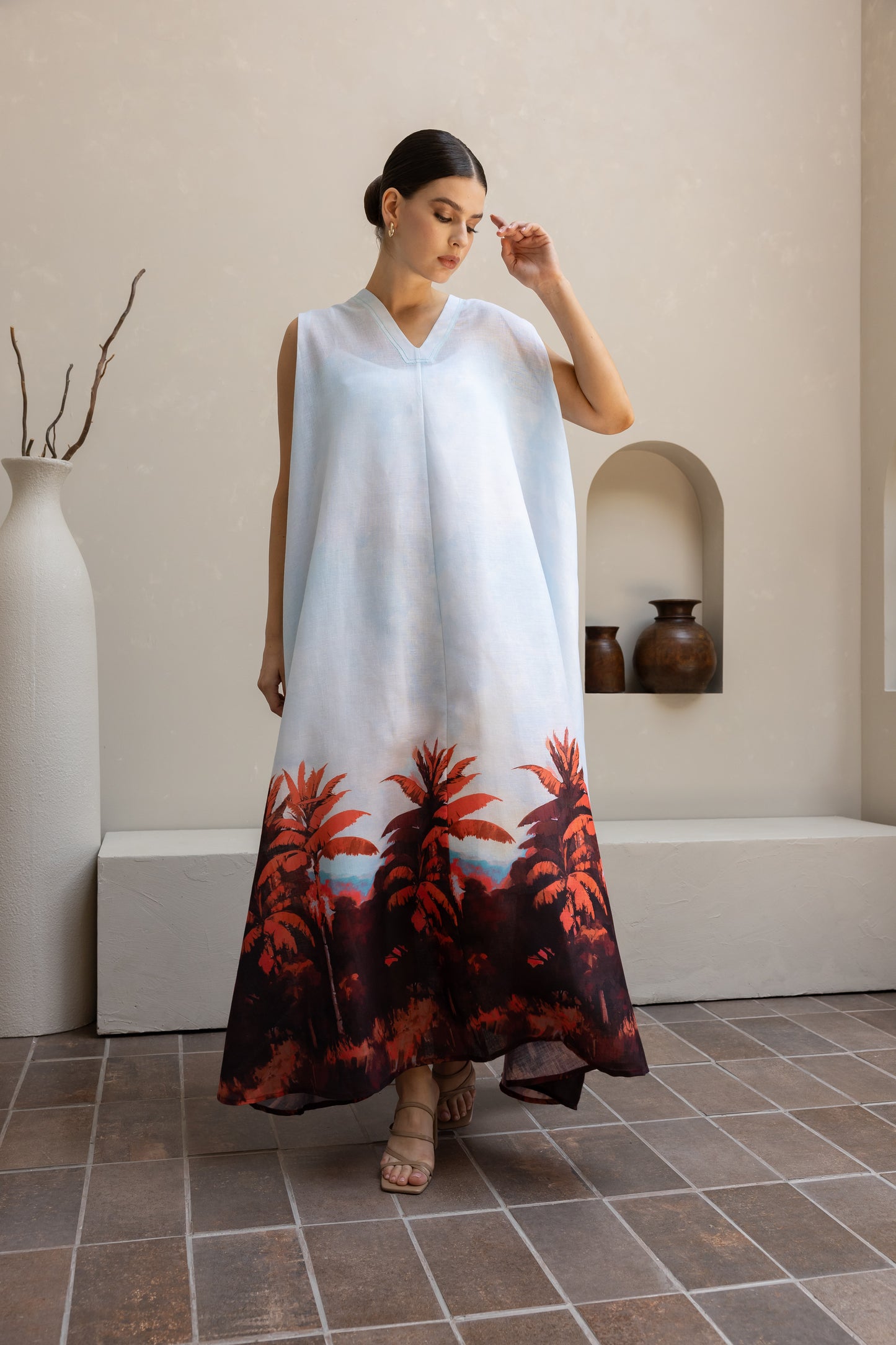 فستان شجرة الموز بدون أكمام