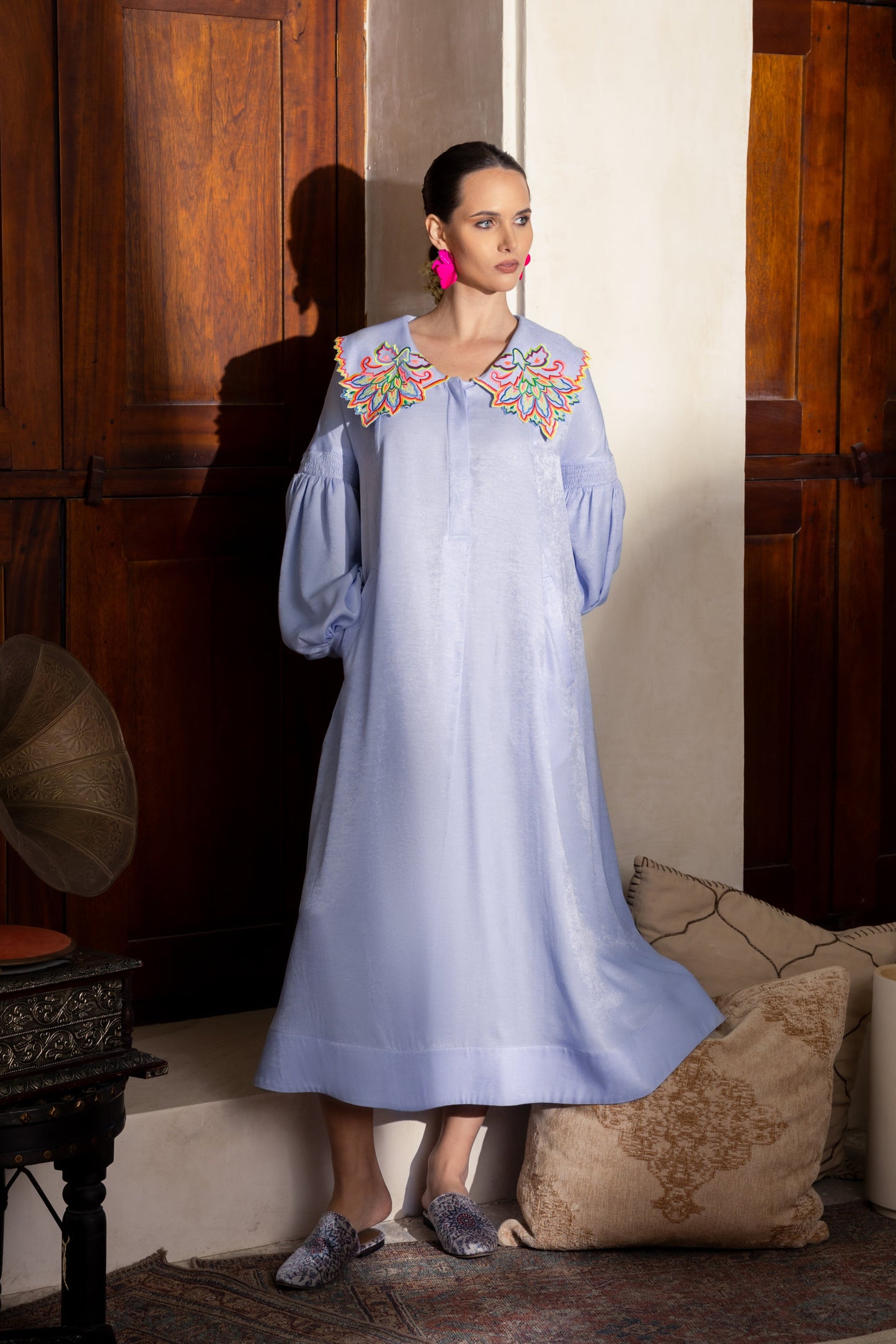 Paisley Collar Midi Dress