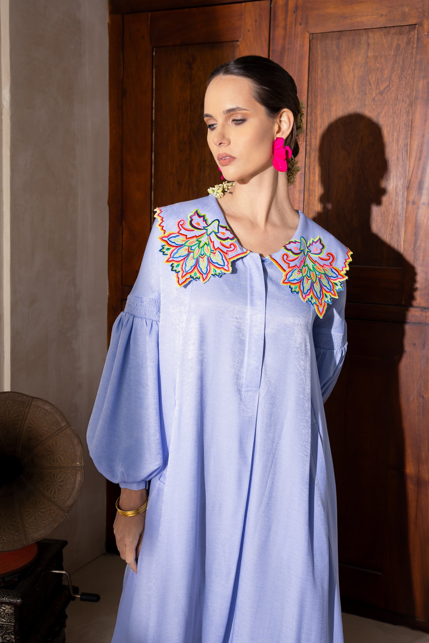 Paisley Collar Midi Dress