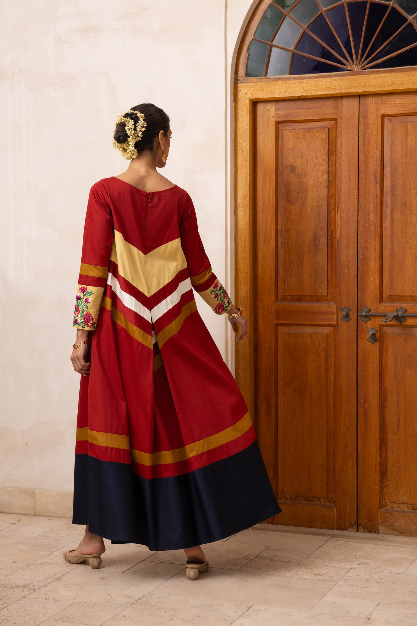 Color Block Split Back Dress