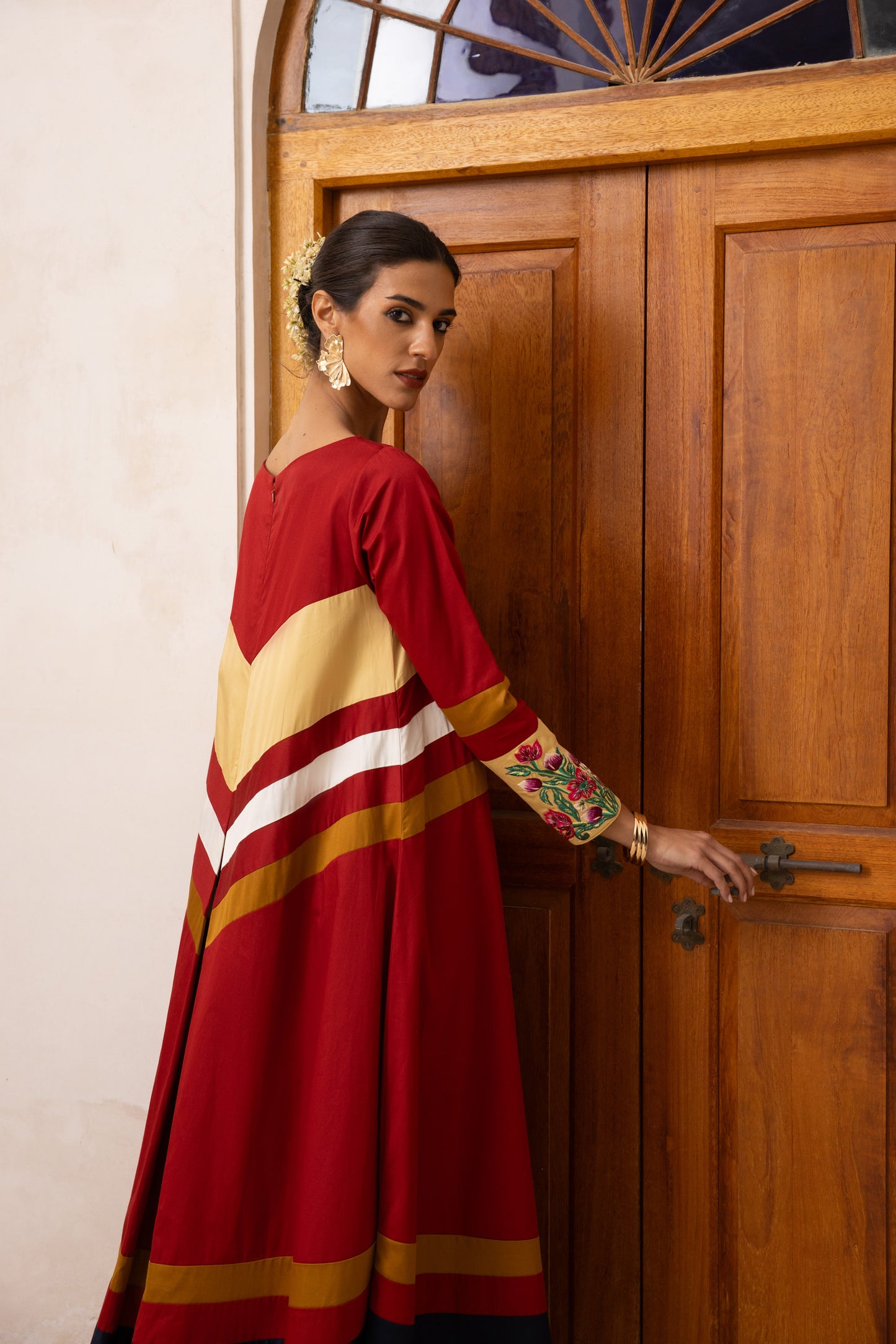 Color Block split back dress