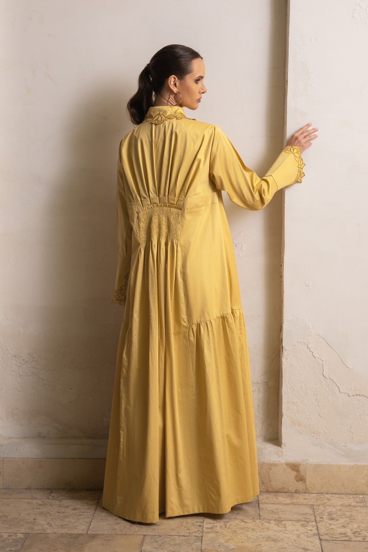 Floral Cut Out Shirt Dress