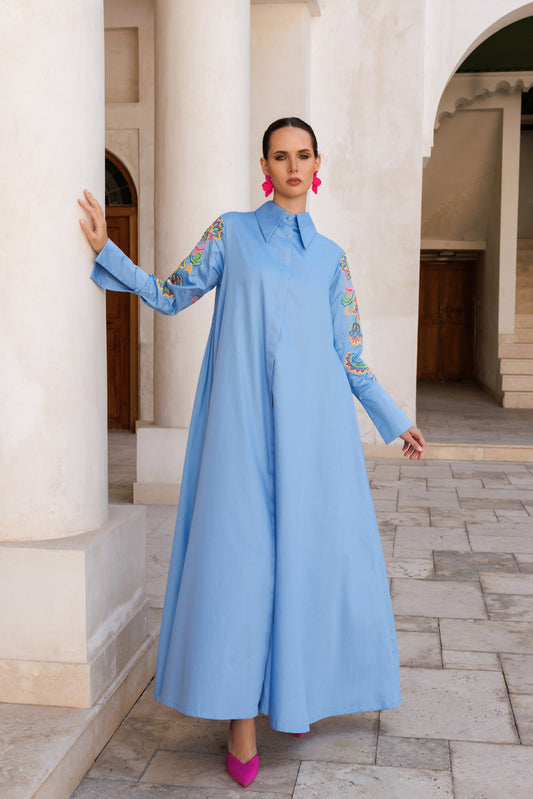 Paisley Pleated Back Dress