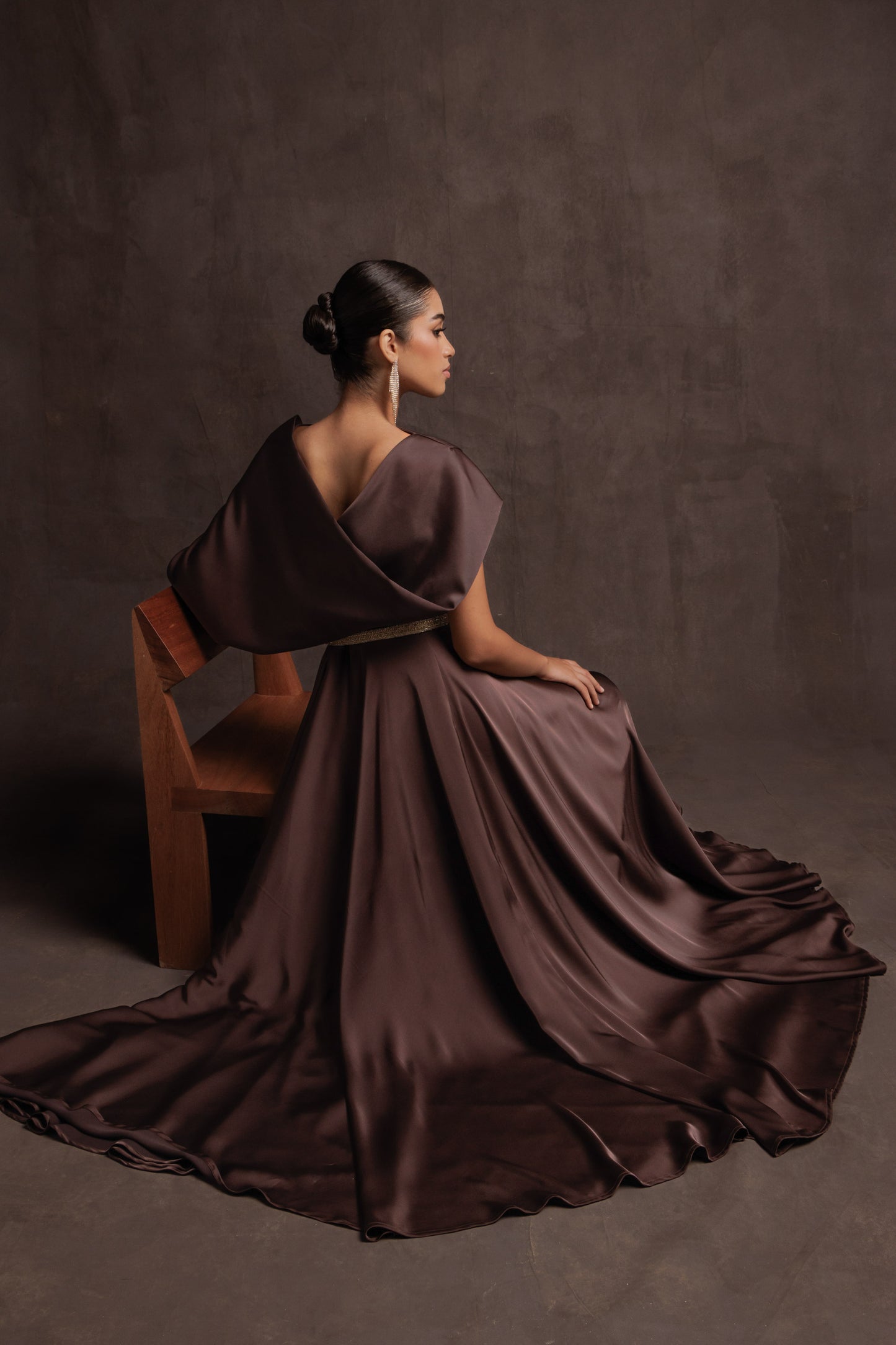 Brown Midnight Draped Dress
