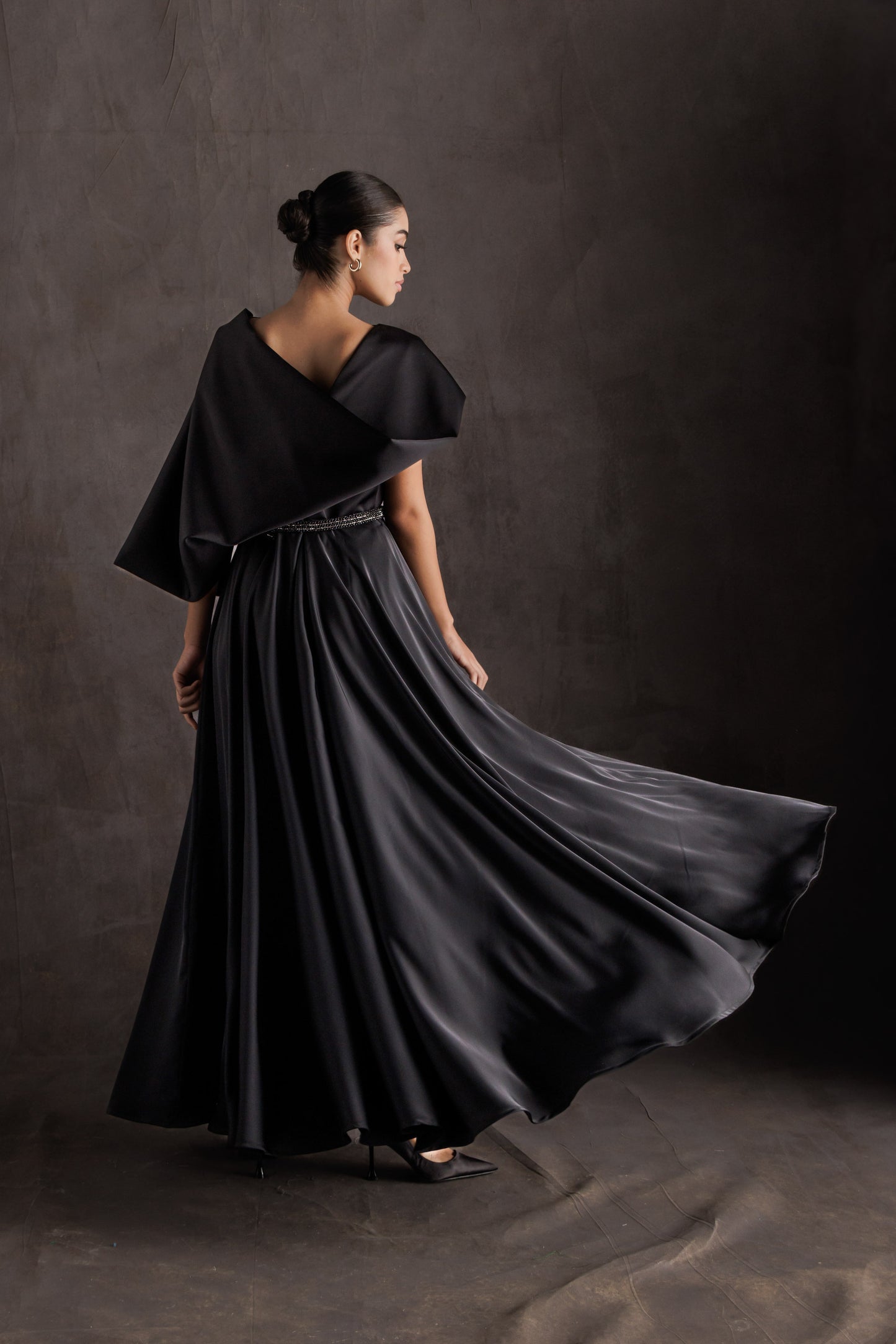 Black Midnight Draped Dress