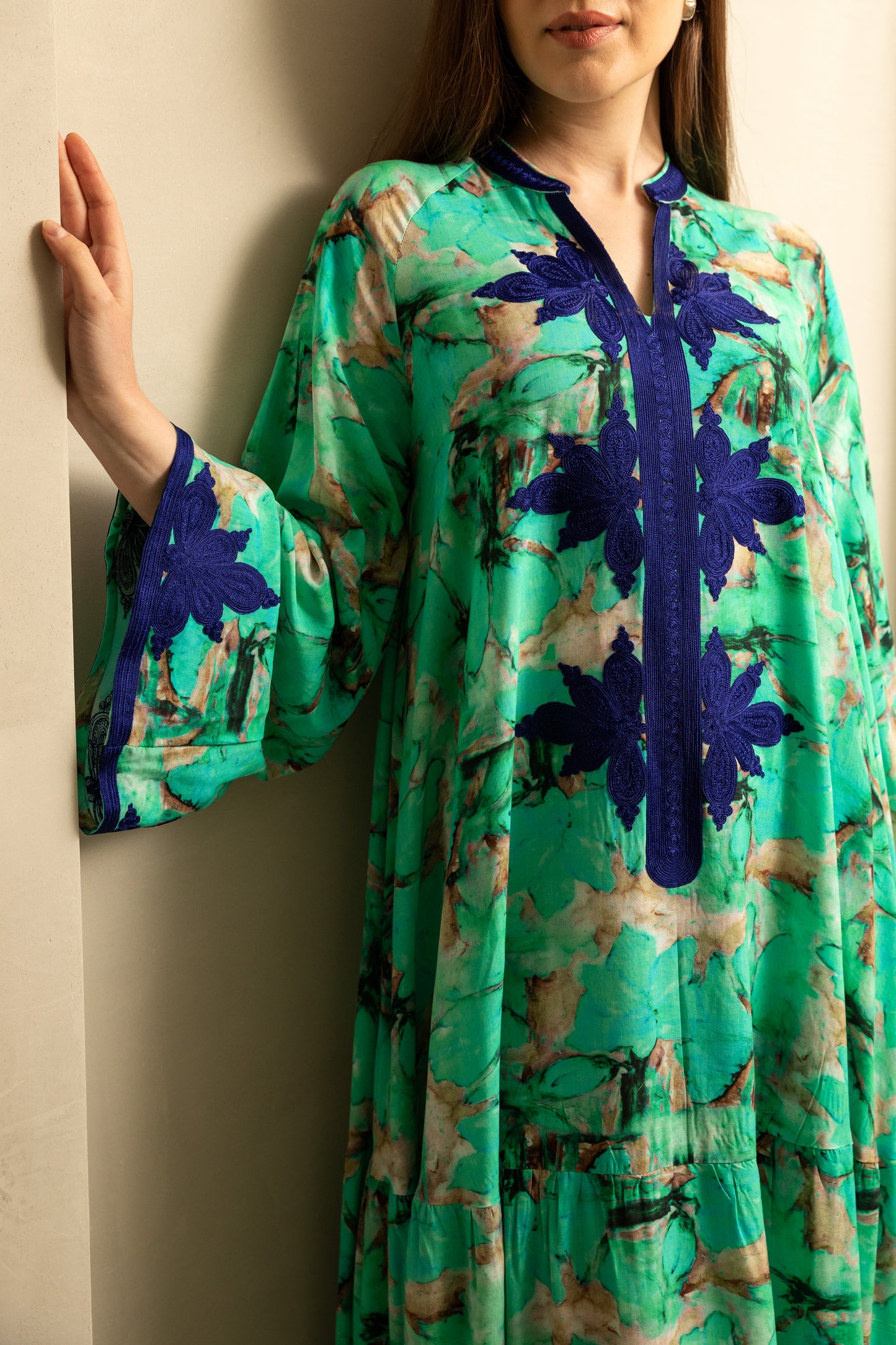 Leaf Embroidered jalabiya