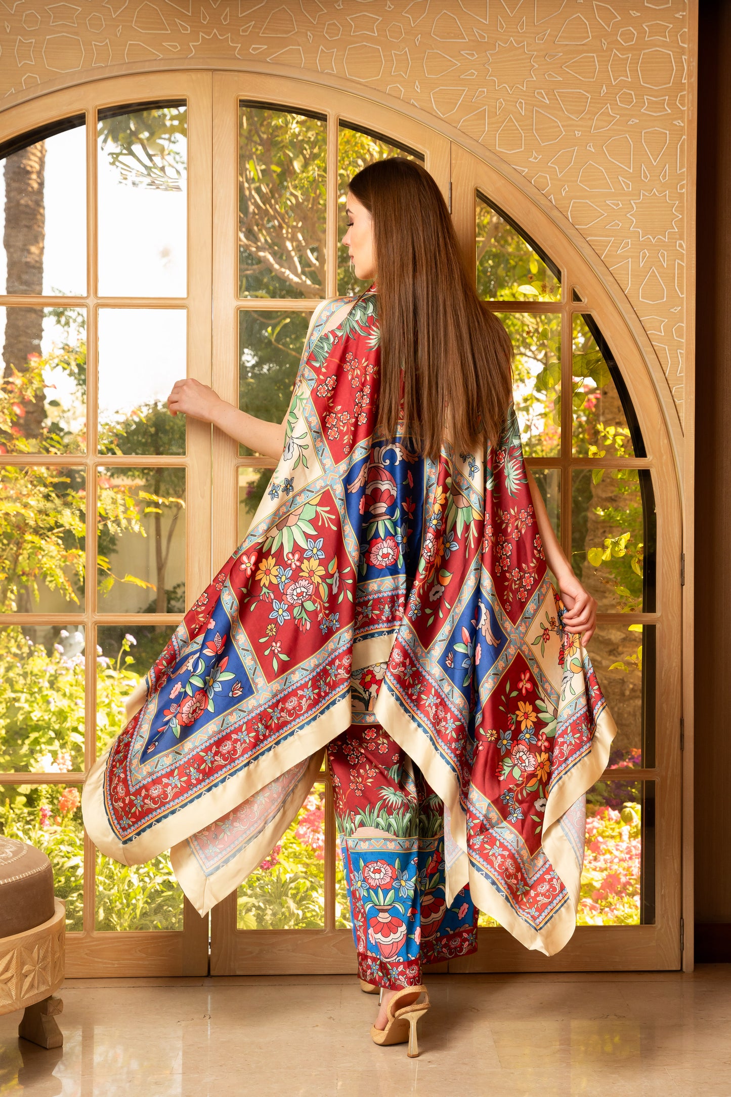 طقم كاب حرير مطبوع