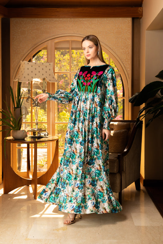 Poppy Embroidered Jalabiya