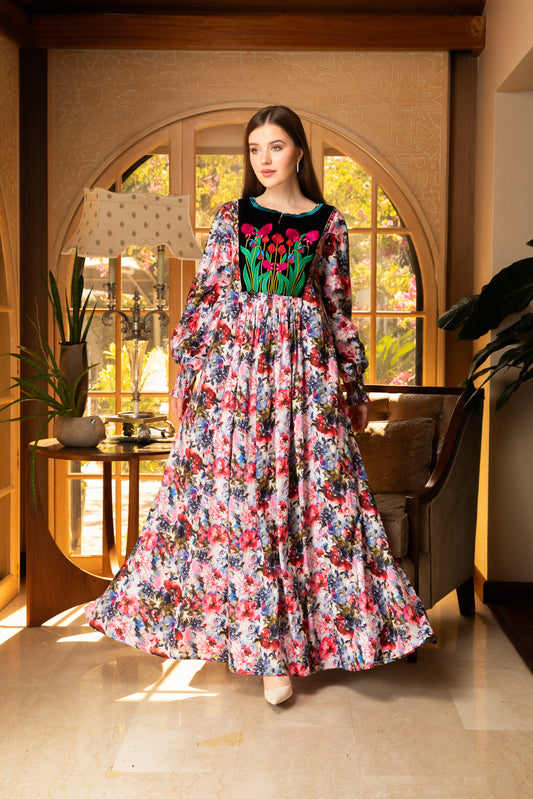 Poppy Embroidered Jalabiya