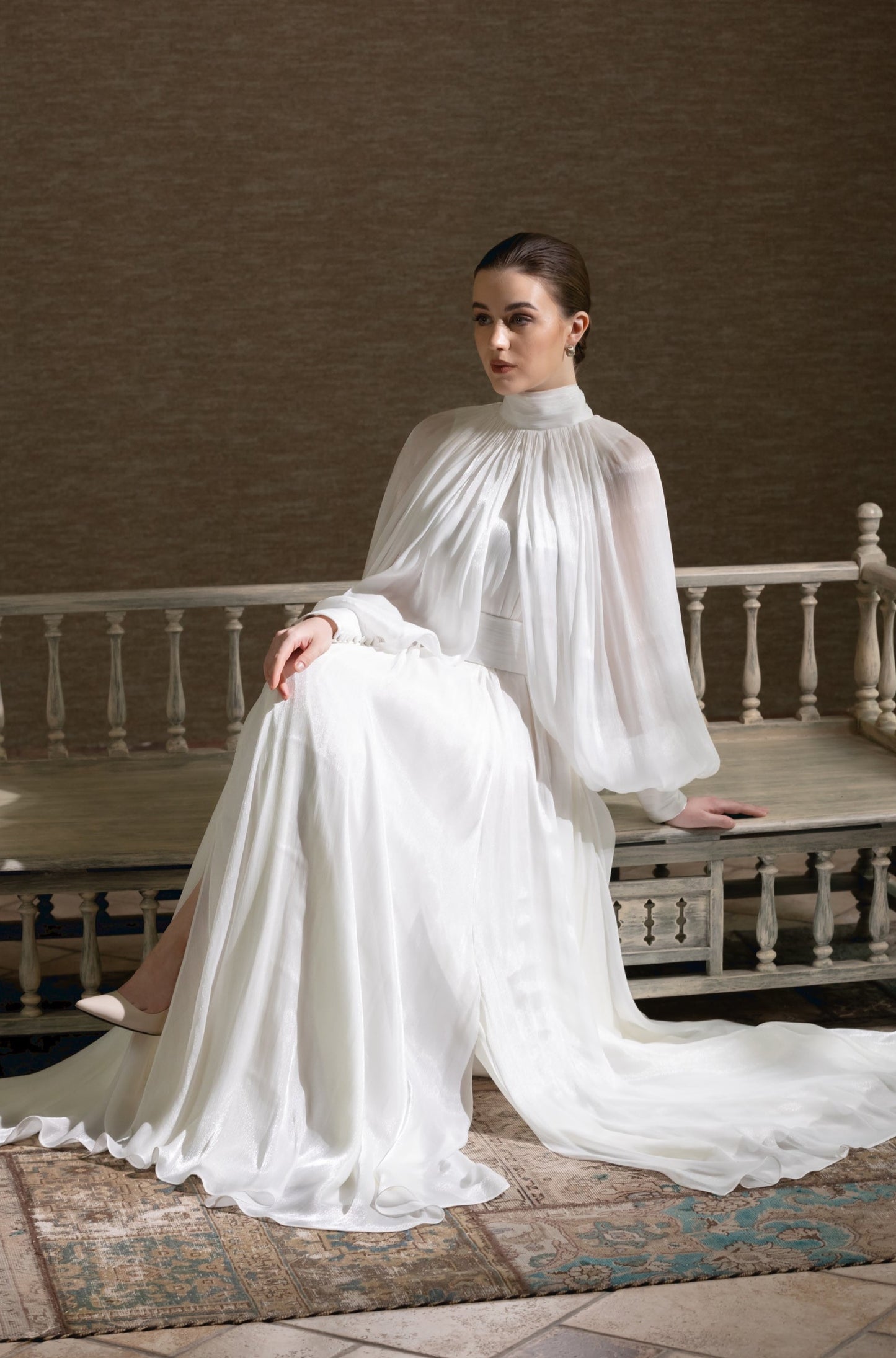 High Neck Balloon Dress