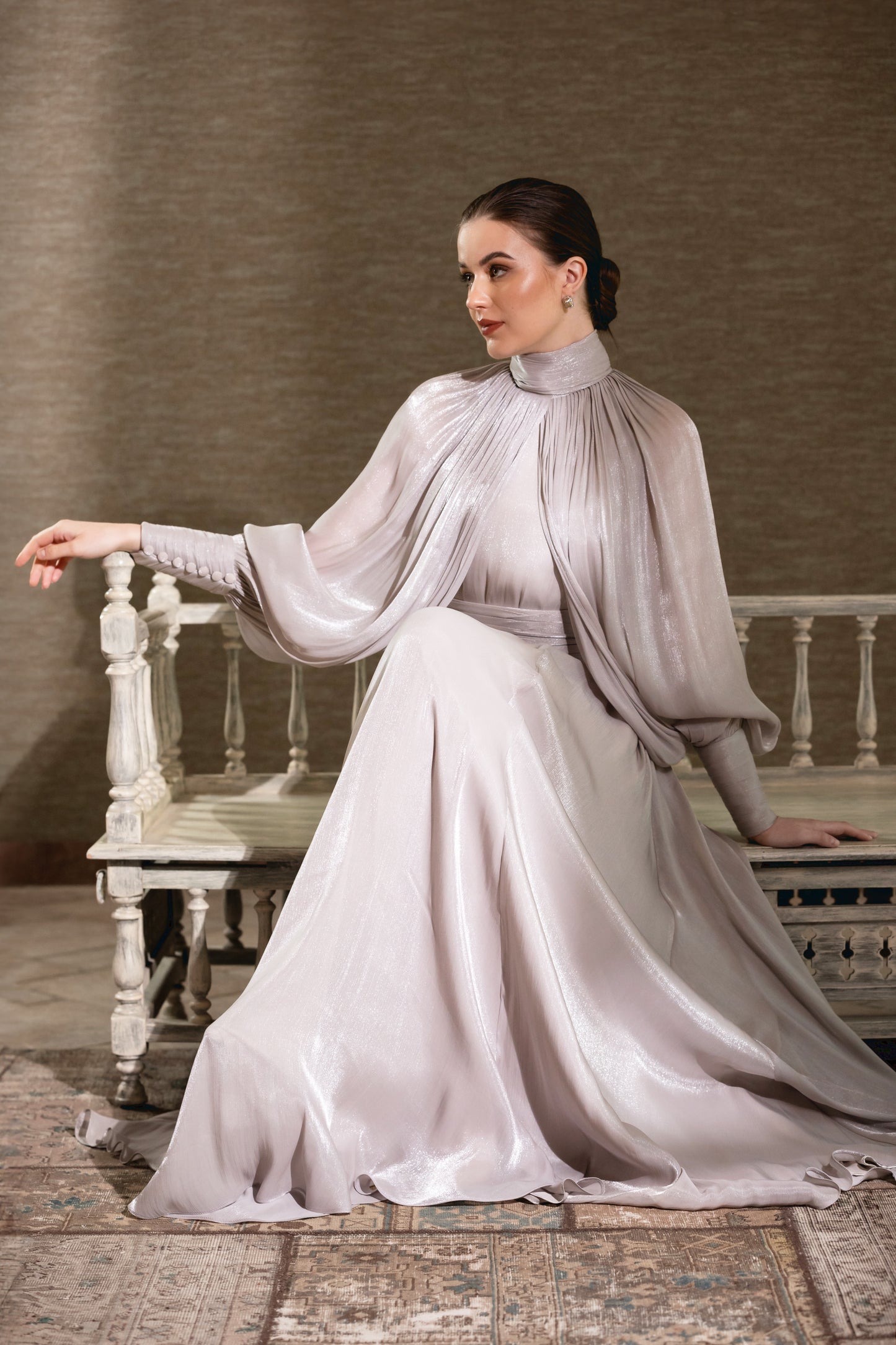 High Neck Balloon Dress