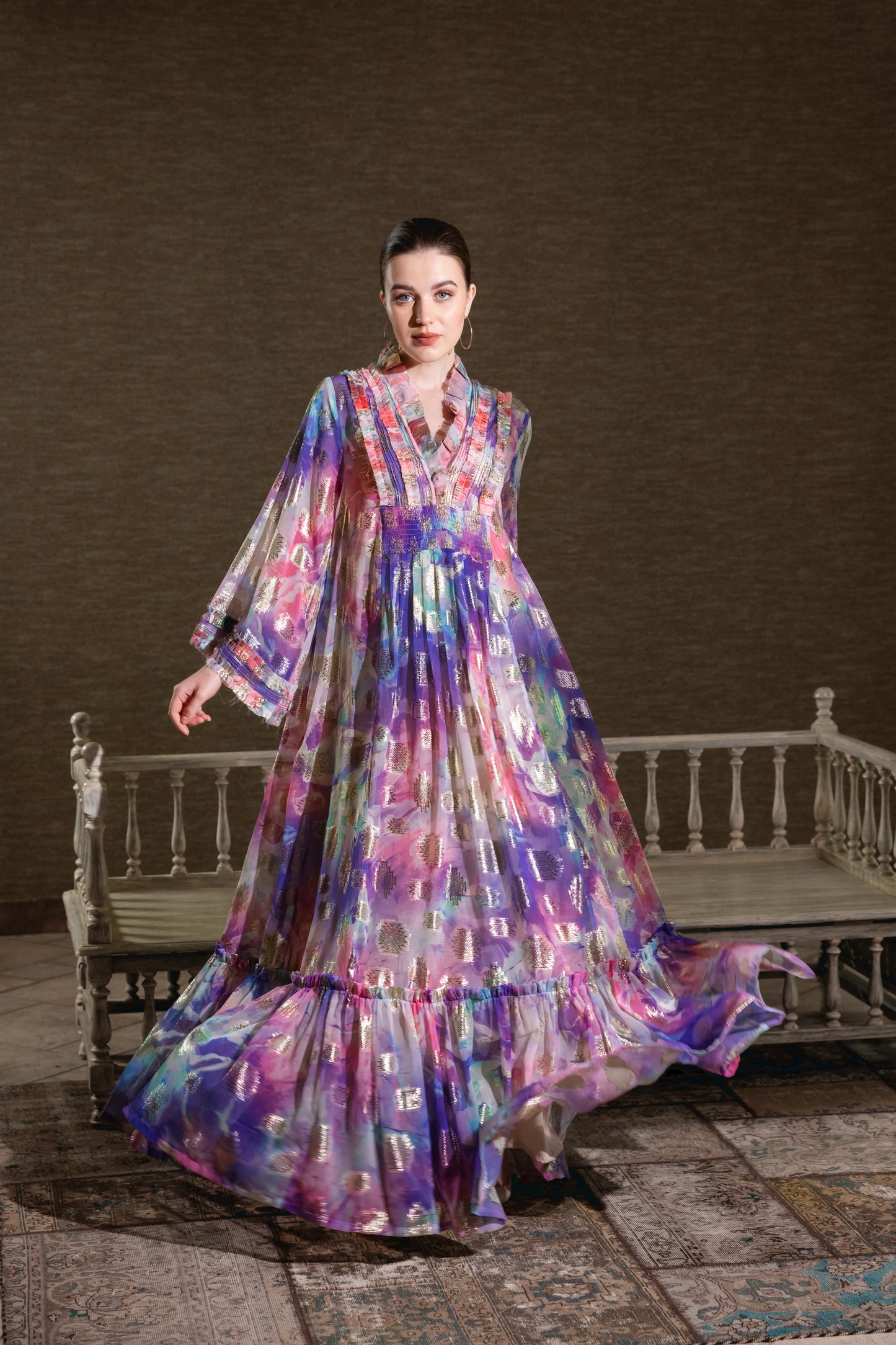 Colorful Double Ruffle Hem