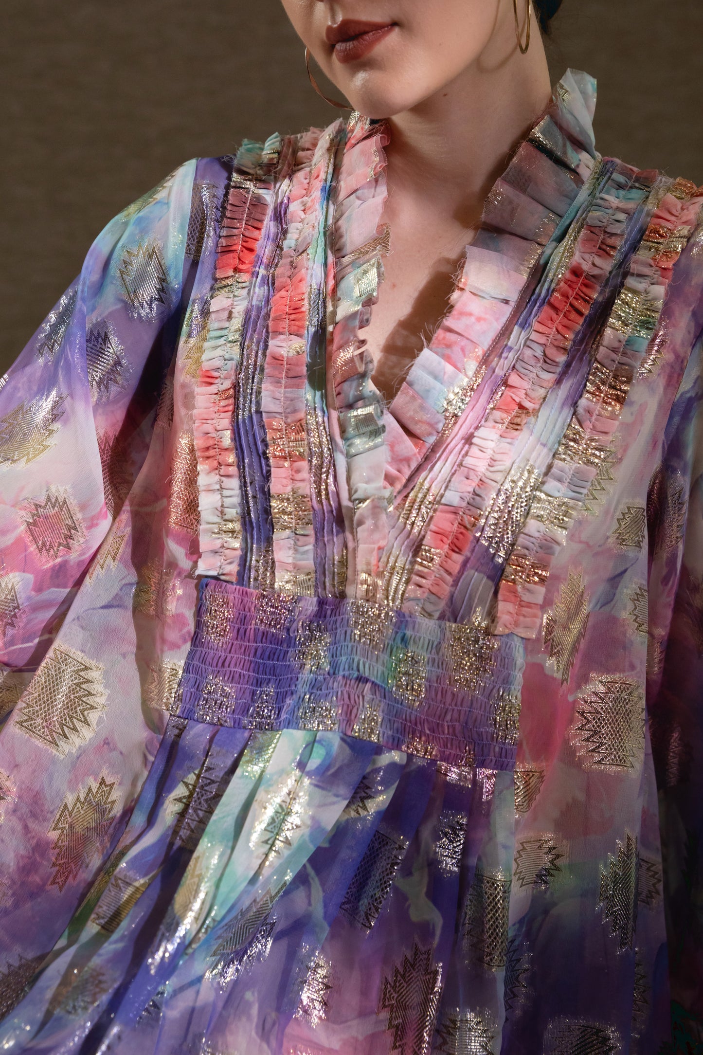 Colorful Double Ruffle Hem