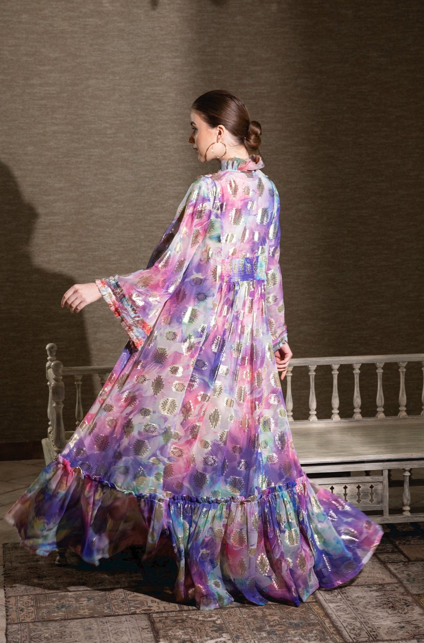 Colorful Double Ruffle Hem