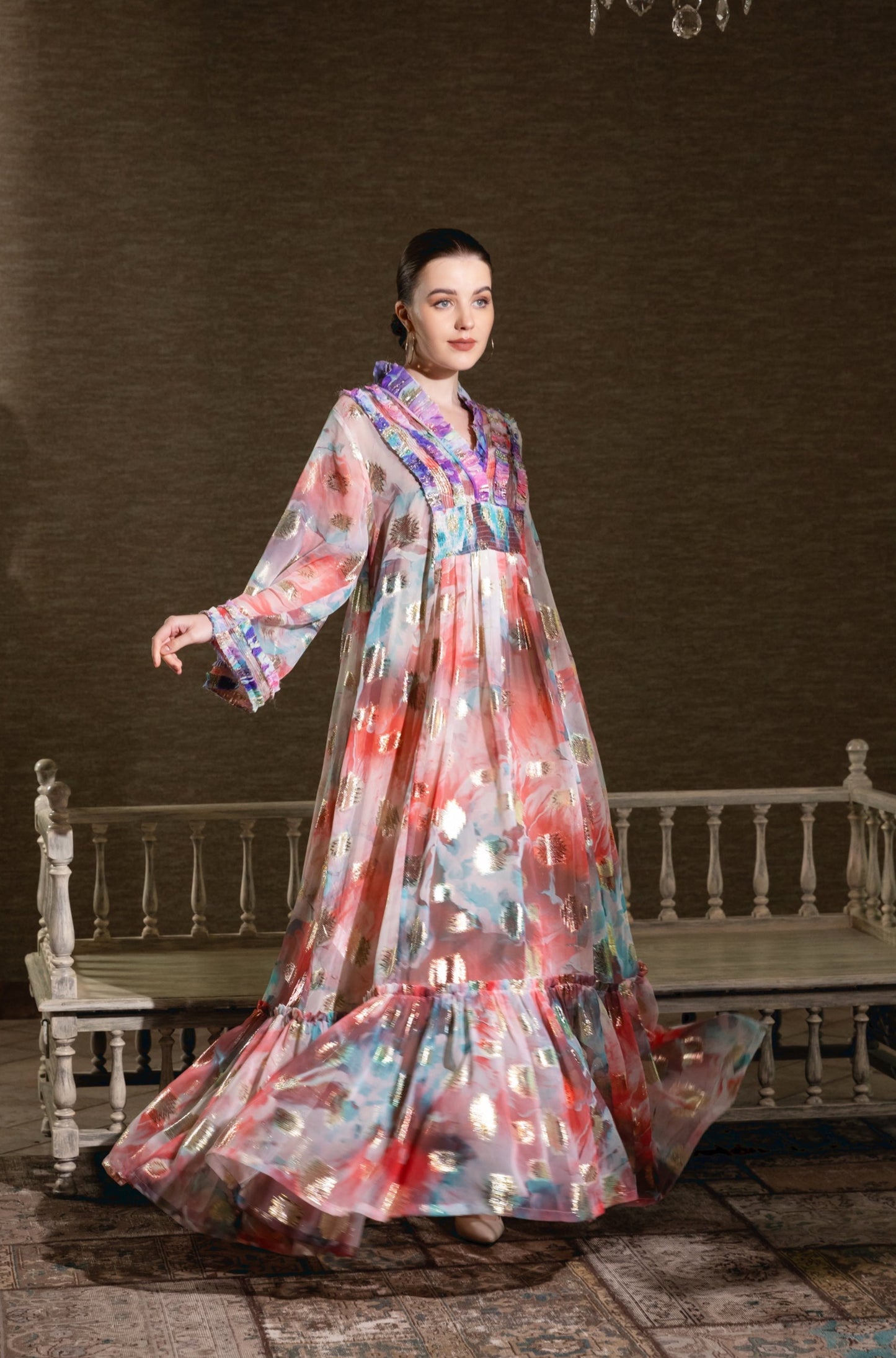 Colorful Double Ruffle Hem