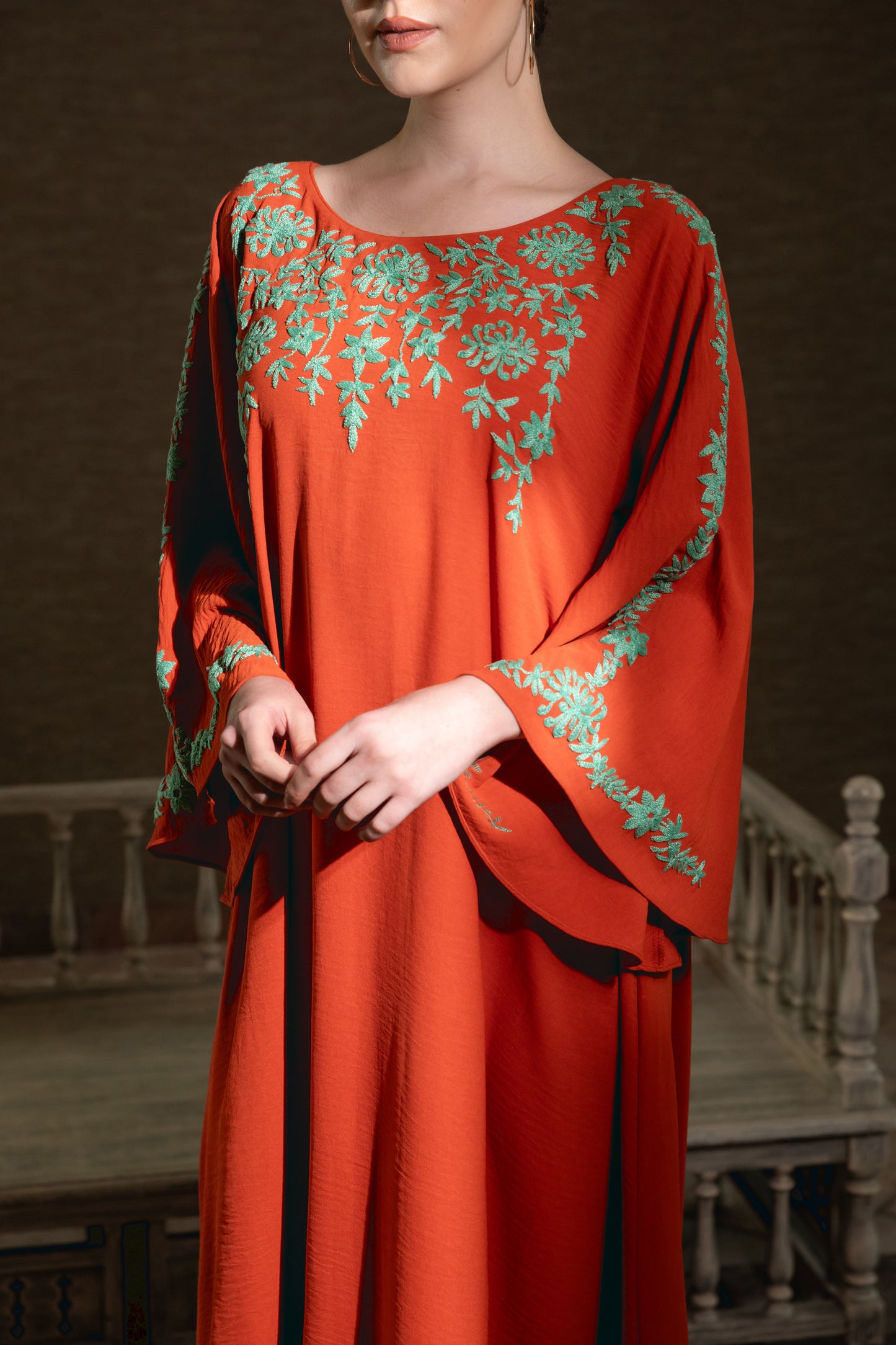 Floral Embroidered jalabiya
