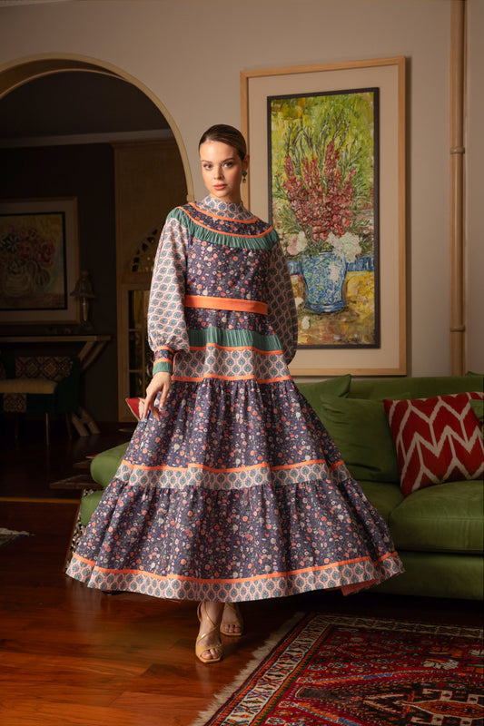 جلابية ميني مخصرة برقع الزهور