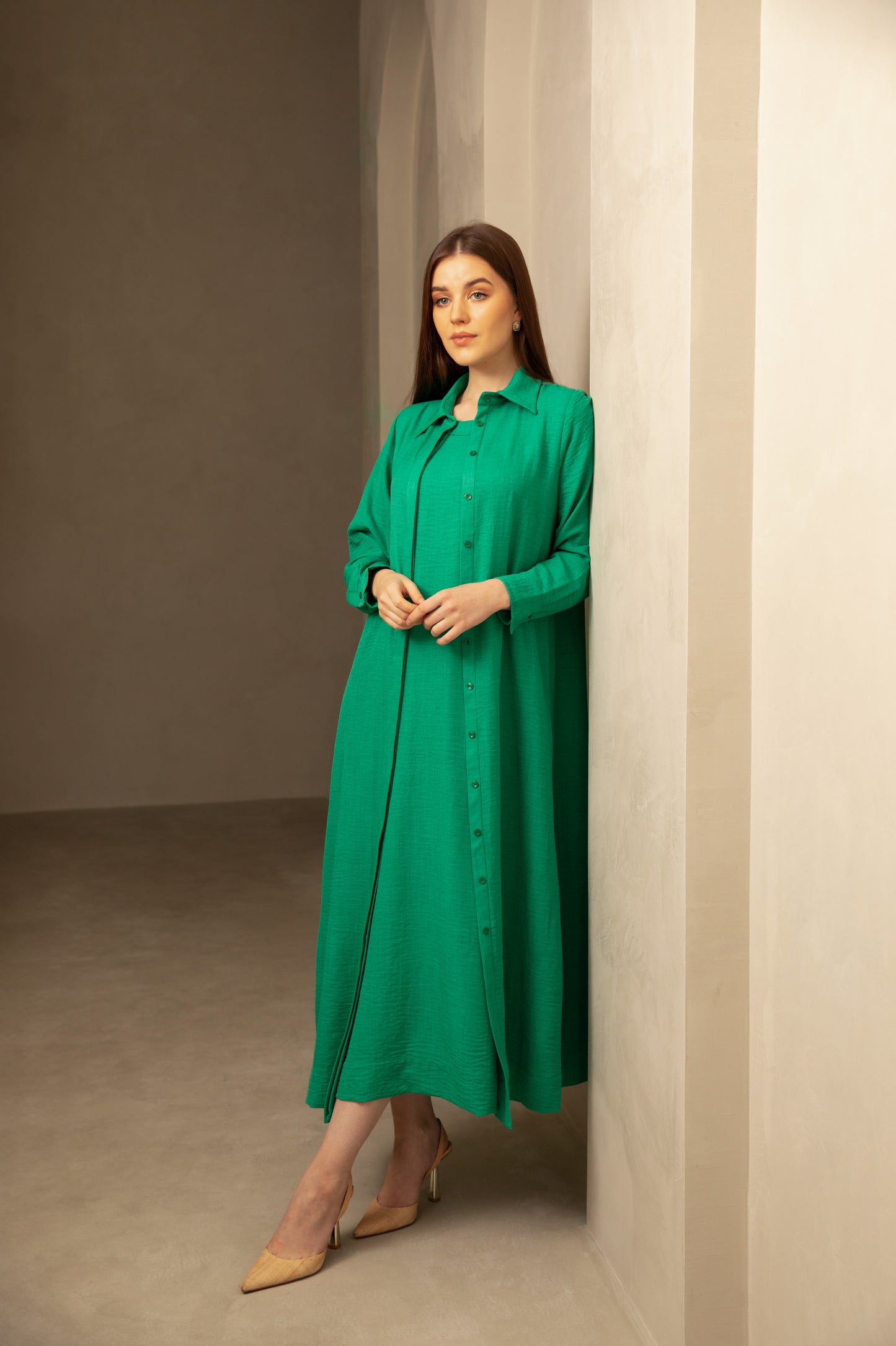 Co Ord Maxi Linen Shirt Dress Set