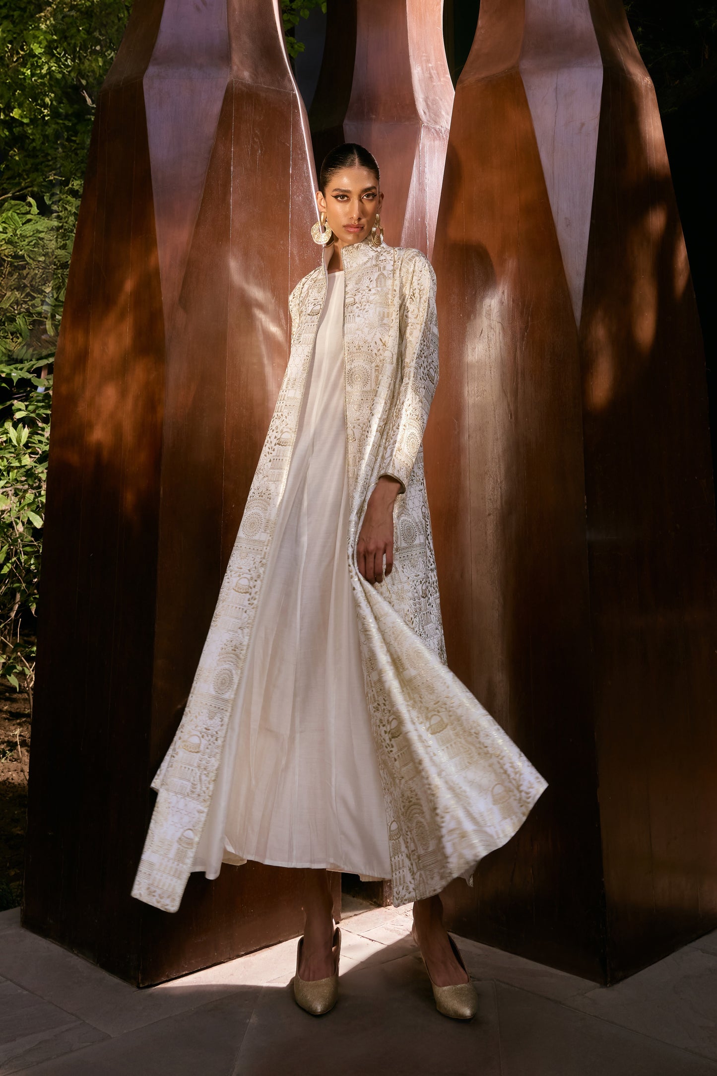 Gold Threaded Brocade Coat Set