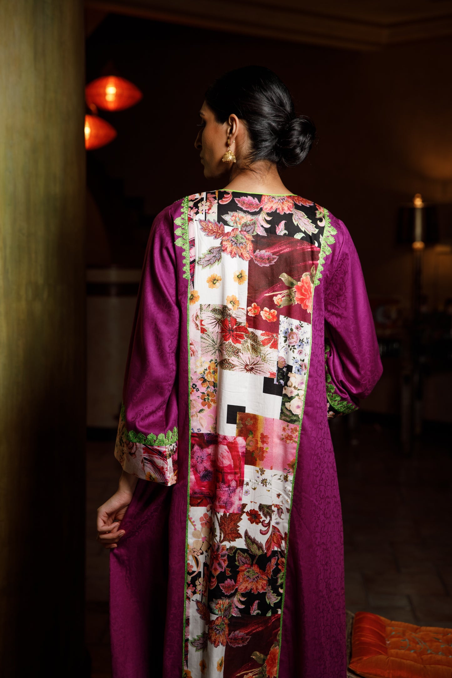 Patchwork Print Jalabiya - Anmar Couture