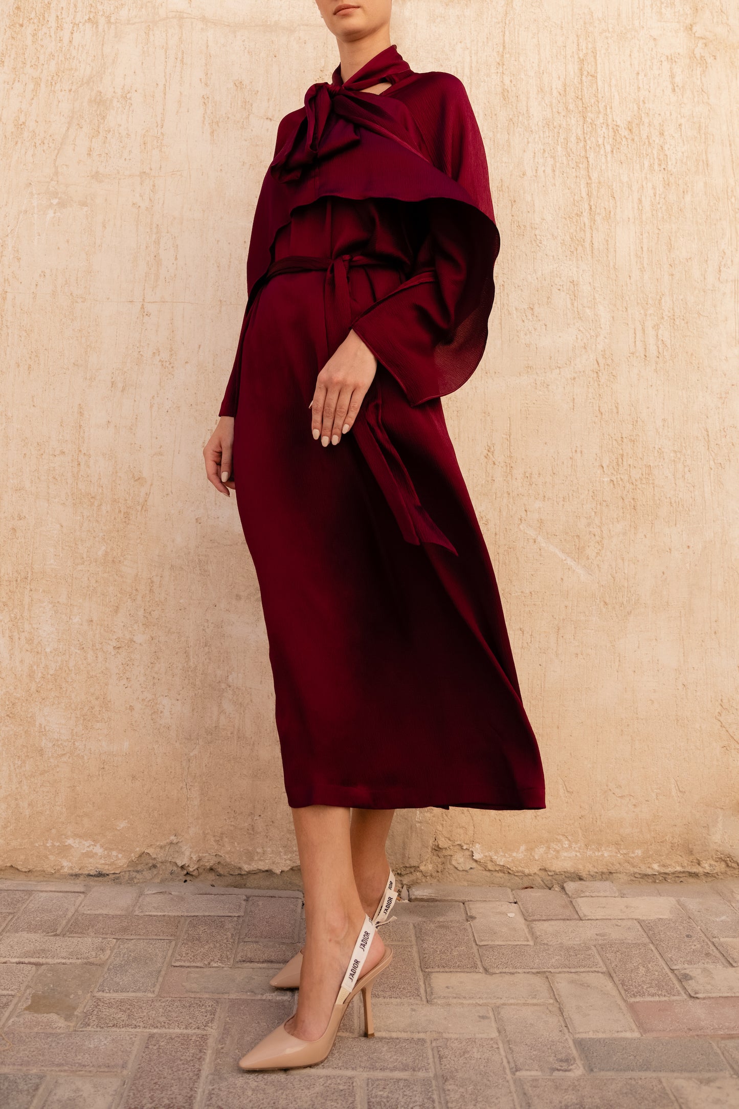 Bow knot Flowy midi dress - Anmar Couture