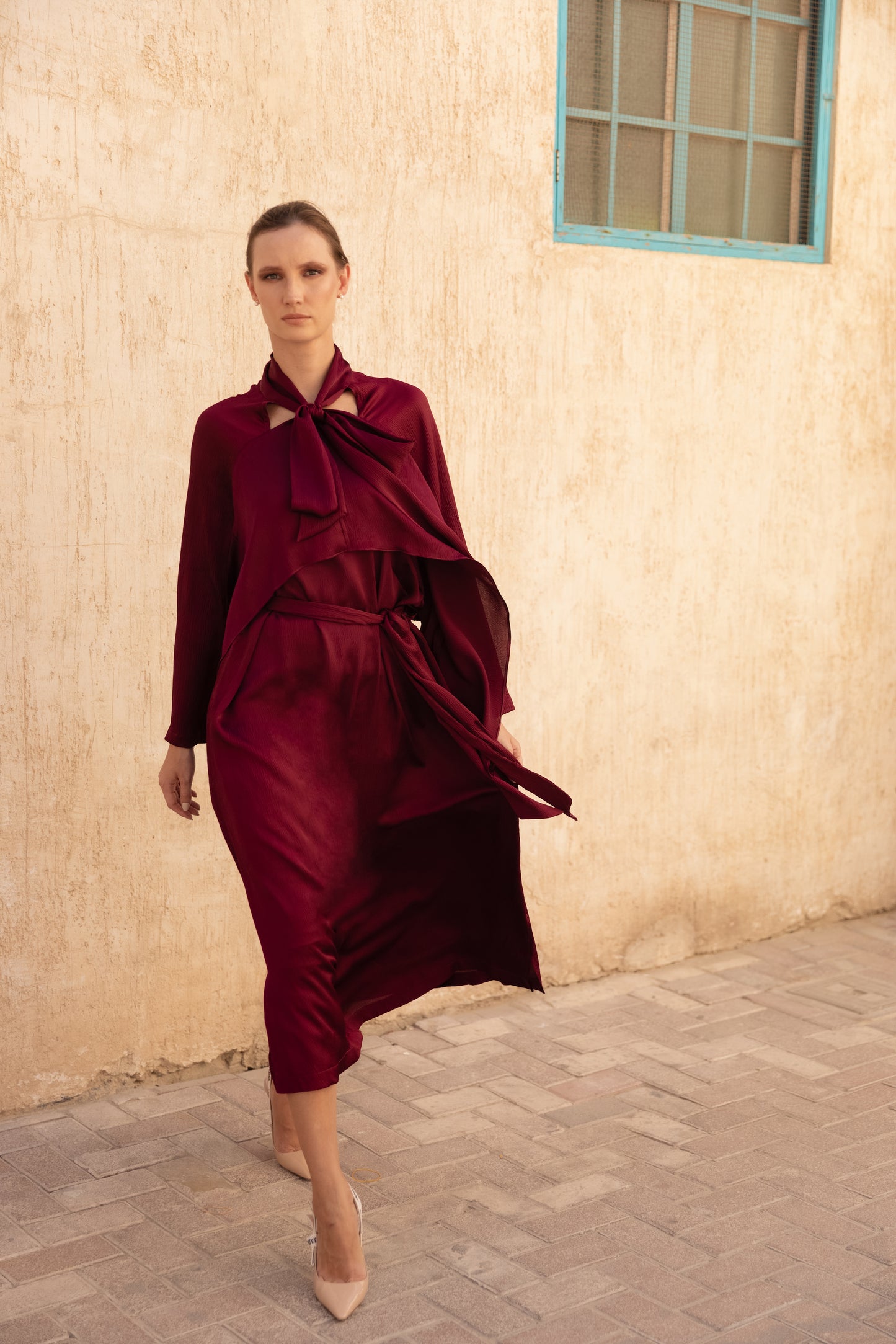 Bow knot Flowy midi dress - Anmar Couture