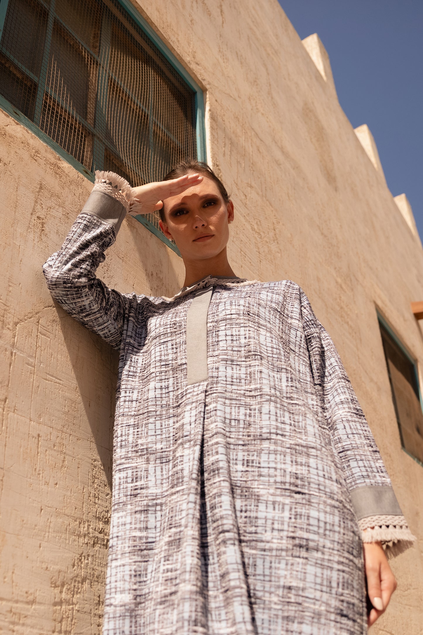 Winter Checkered Midi Dress - Anmar Couture