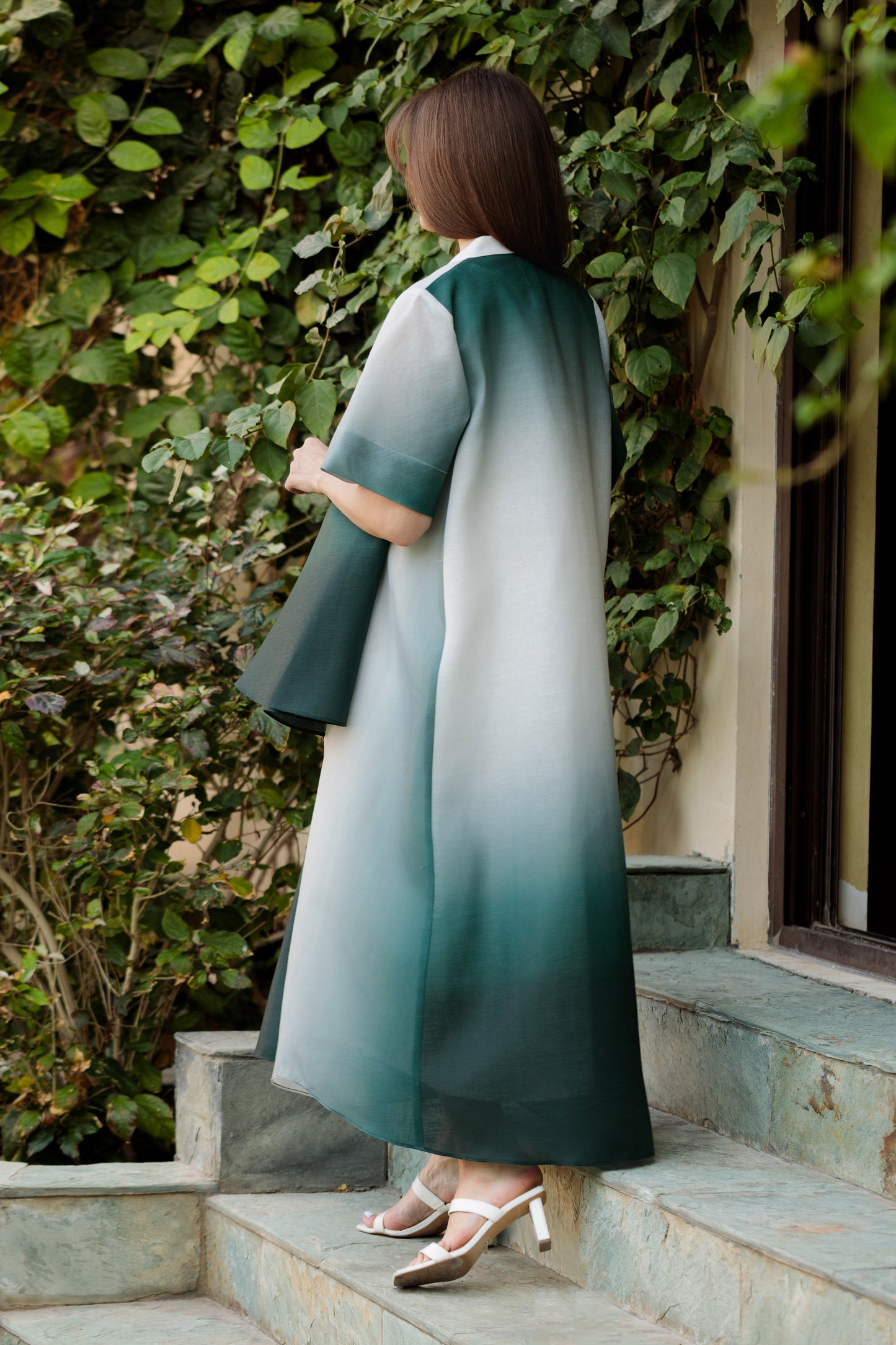 Gradient Linen Shirt dress - Anmar Couture