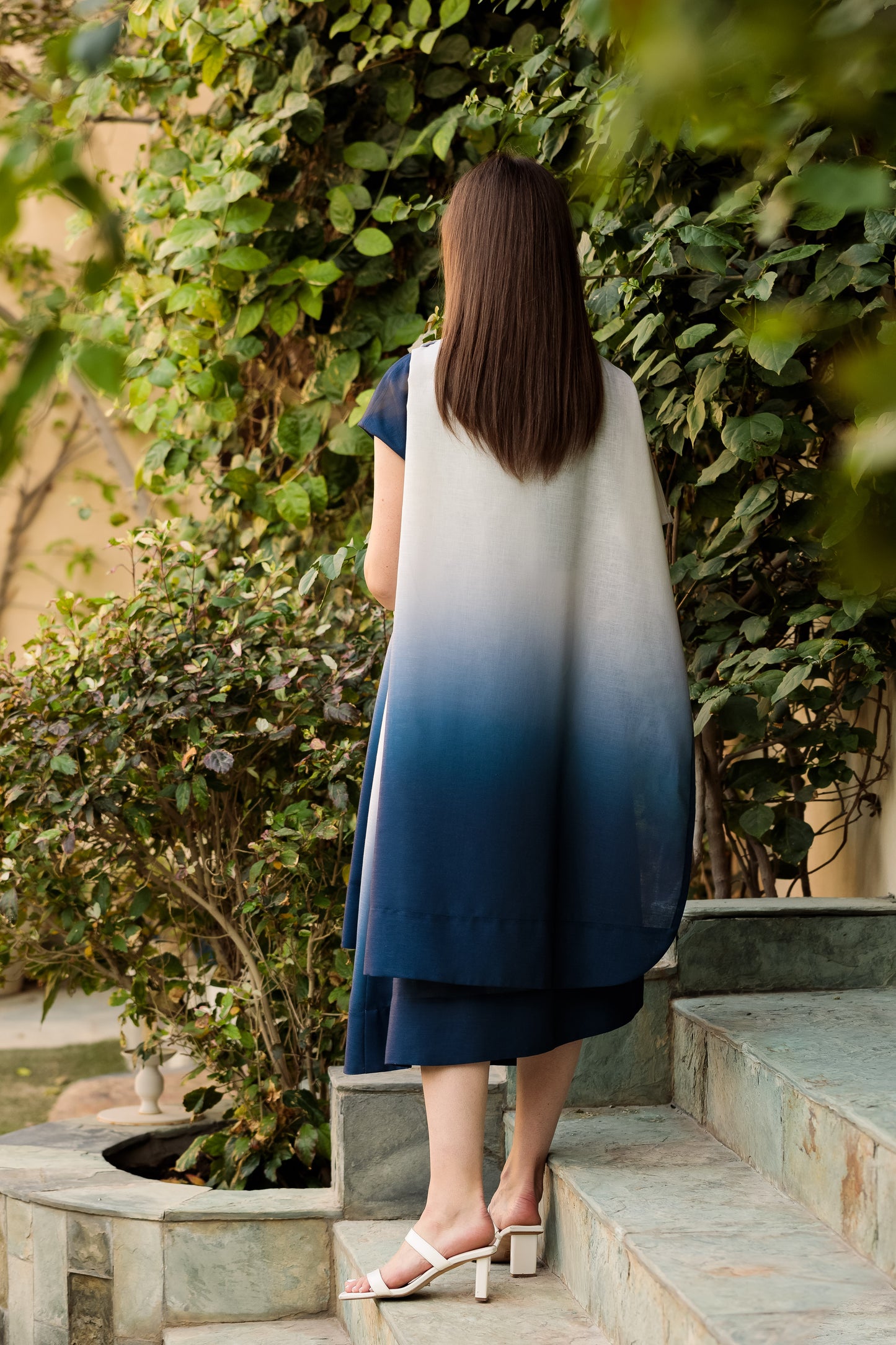 Asymmetrical Gradient dress - Anmar Couture