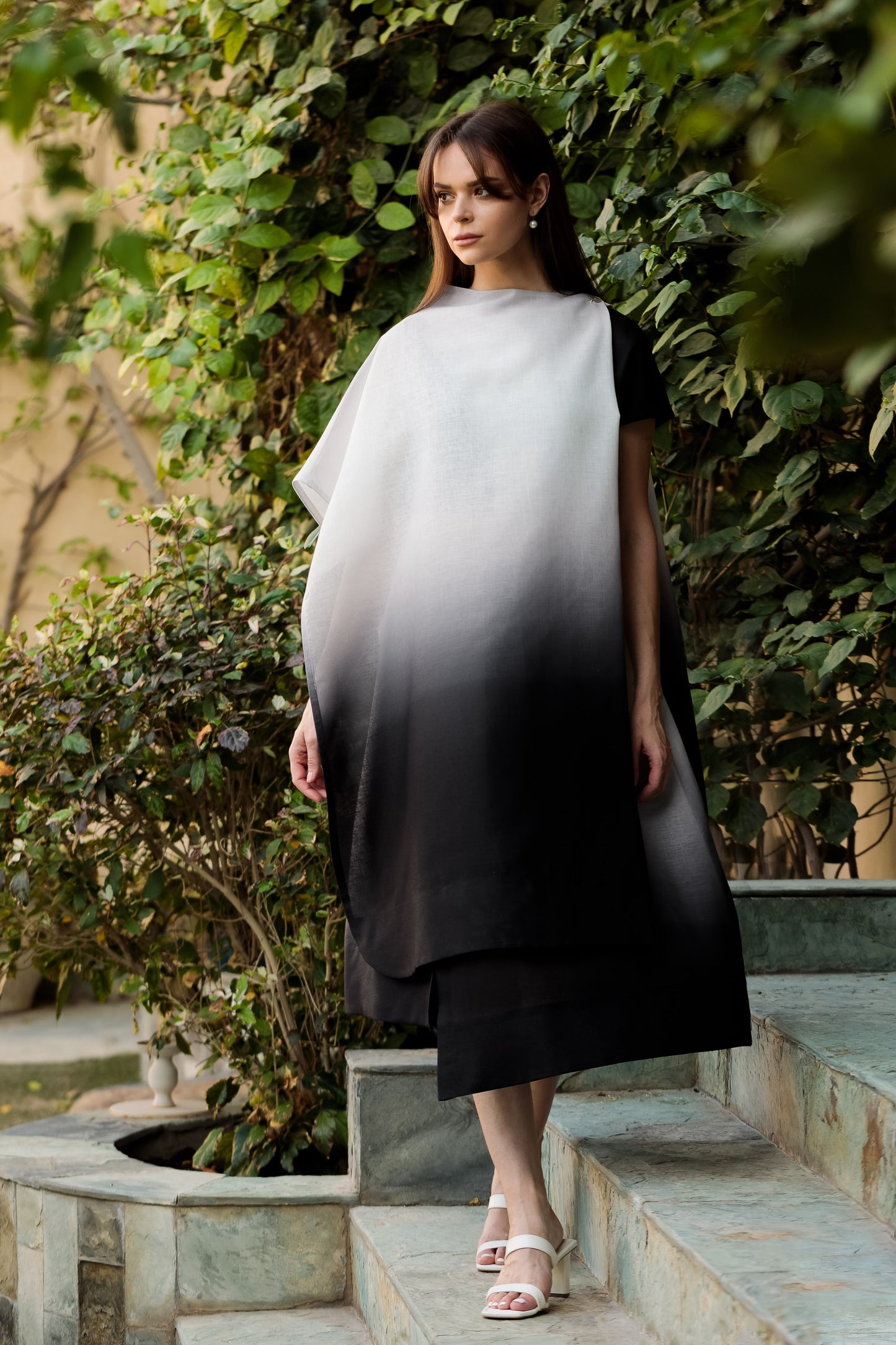 Asymmetrical Gradient dress - Anmar Couture