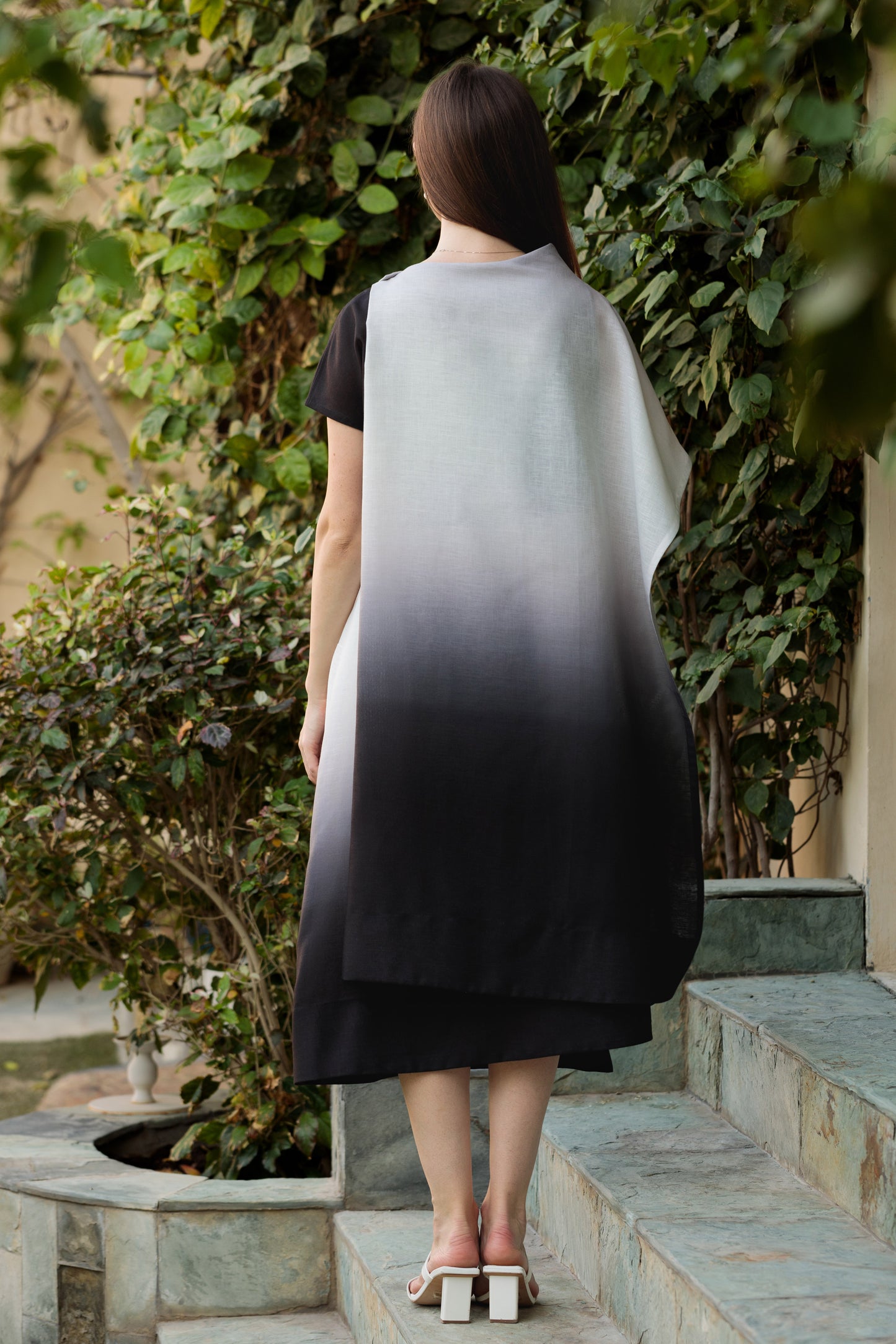 Asymmetrical Gradient dress - Anmar Couture