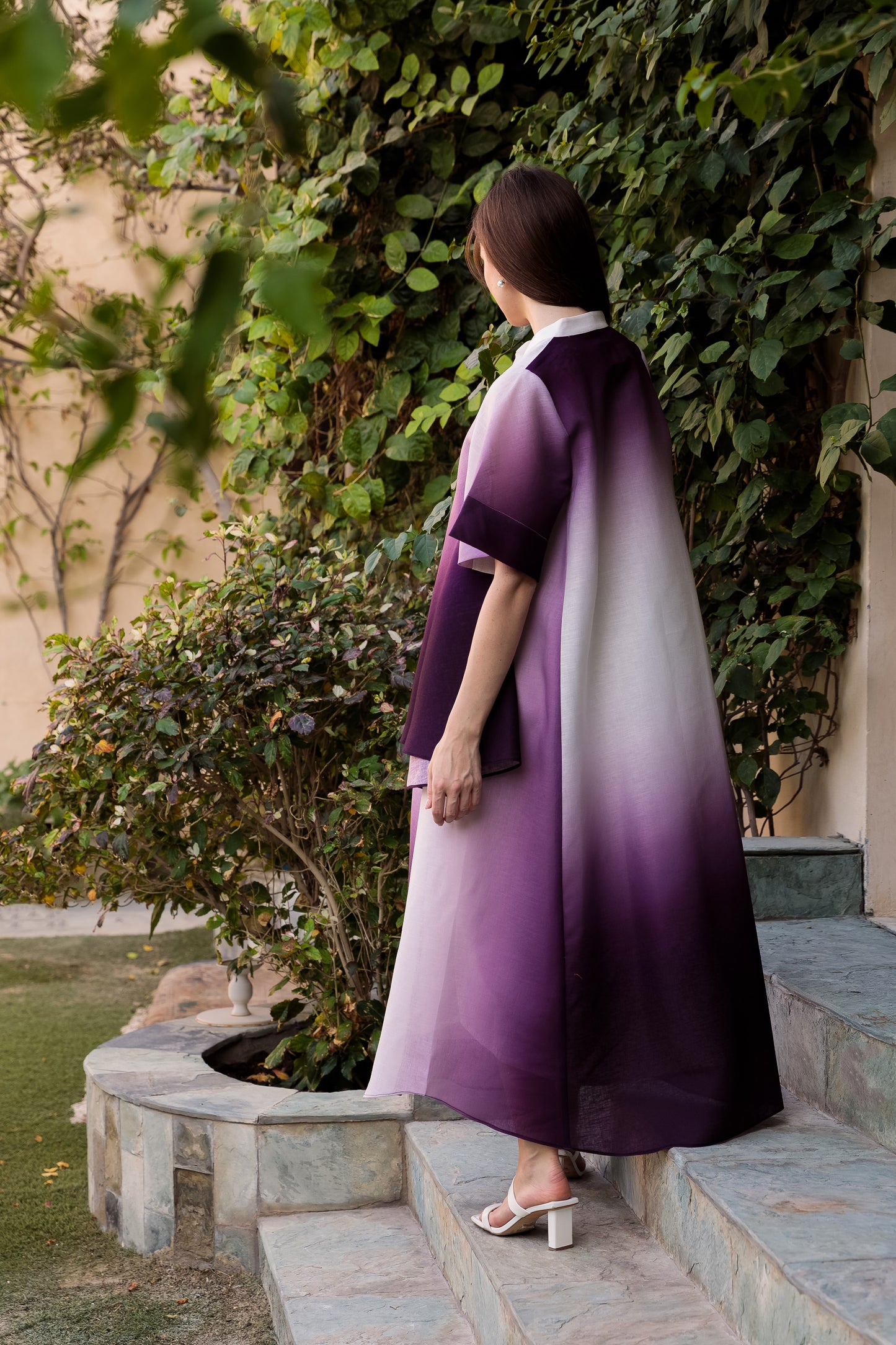 Gradient Linen Shirt dress - Anmar Couture