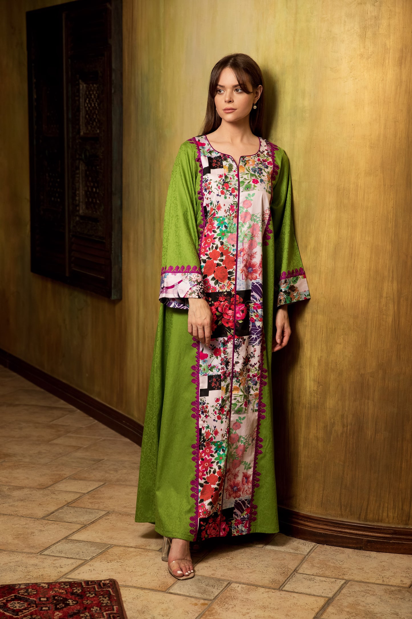 Patchwork Print Jalabiya - Anmar Couture