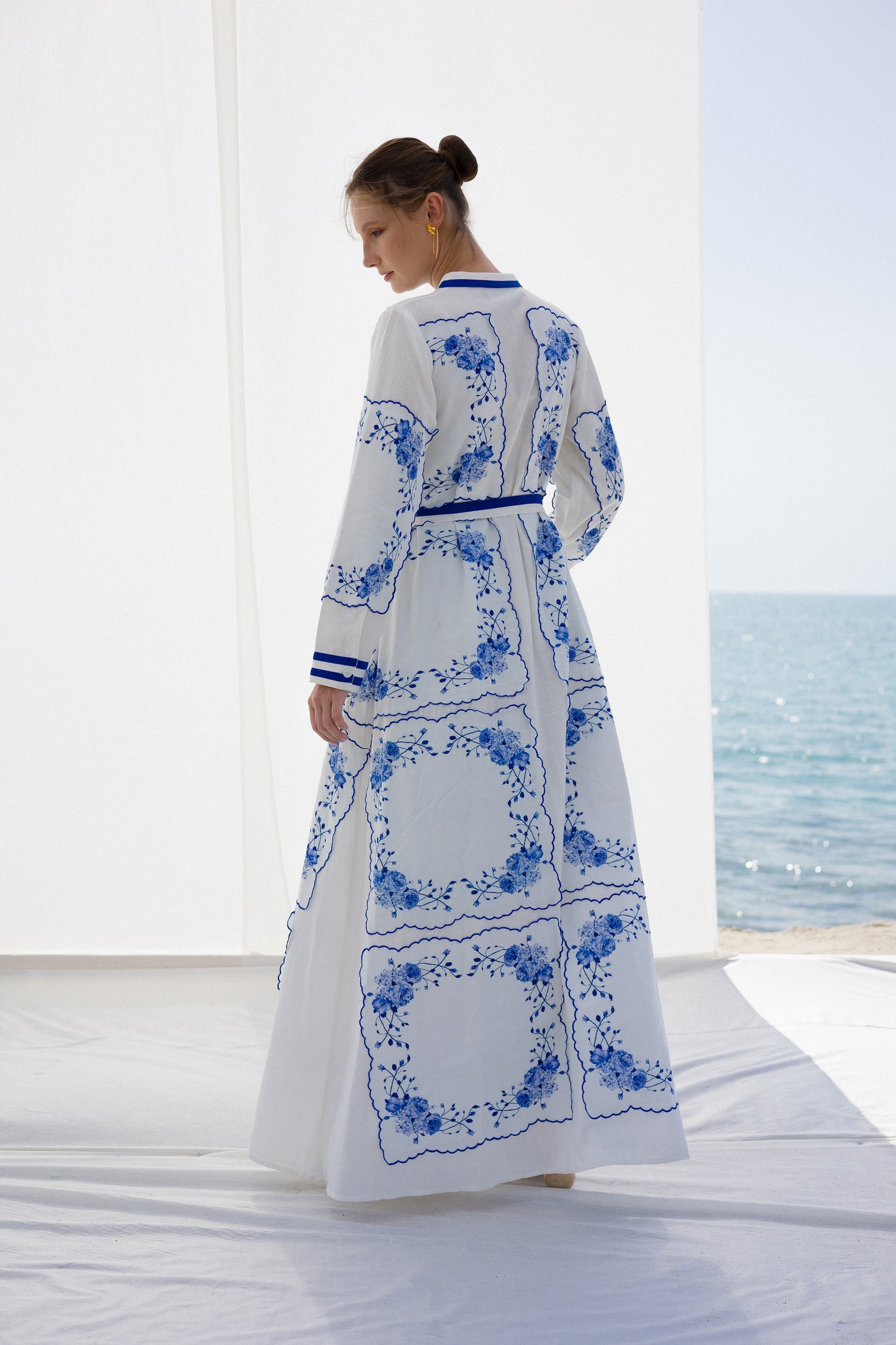 سماويات - Handkerchief Floral Print Maxi Dress - Anmar Couture