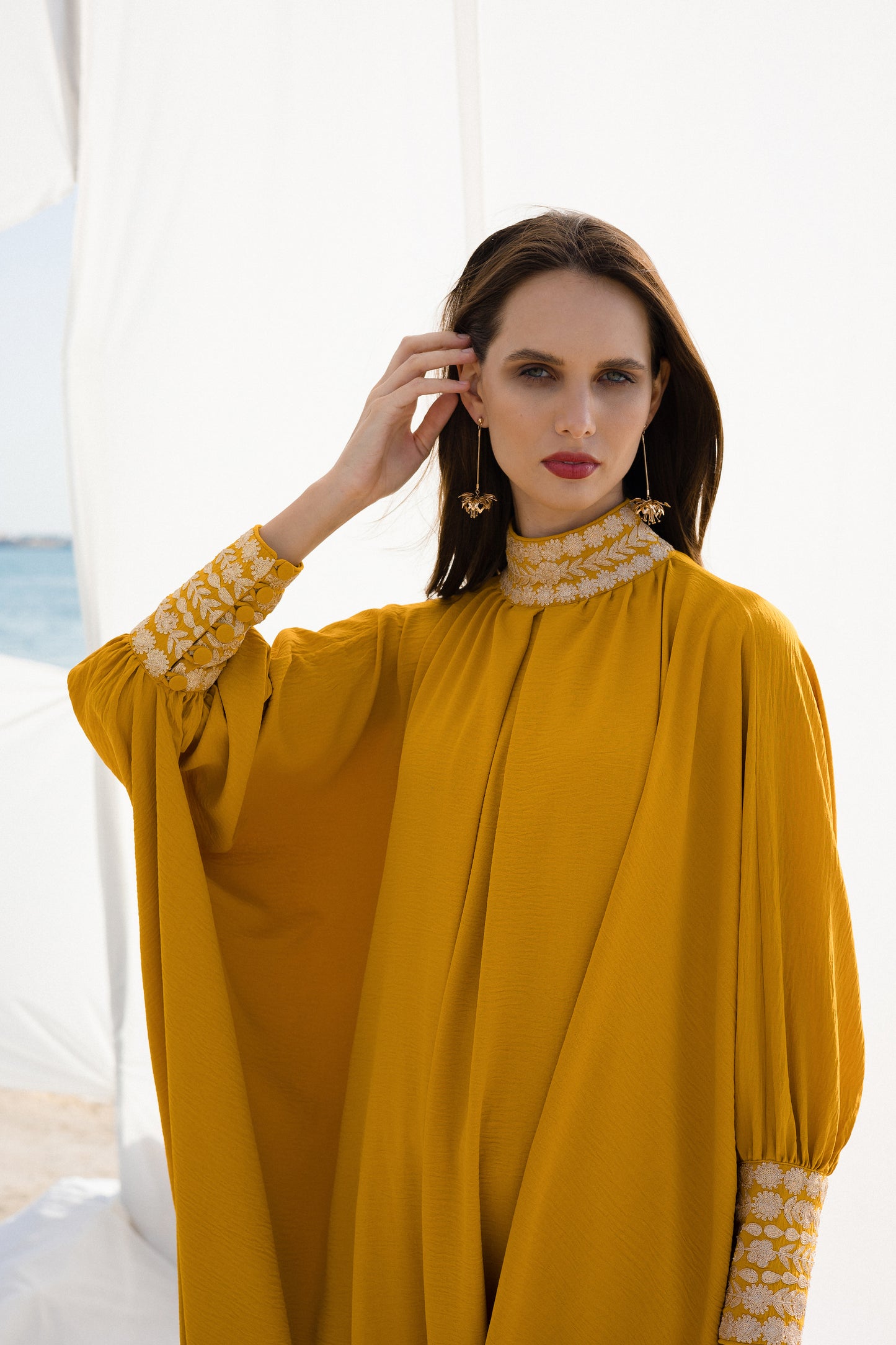 high neck panjabi Jumpsuit With Embroidered details - Anmar Couture