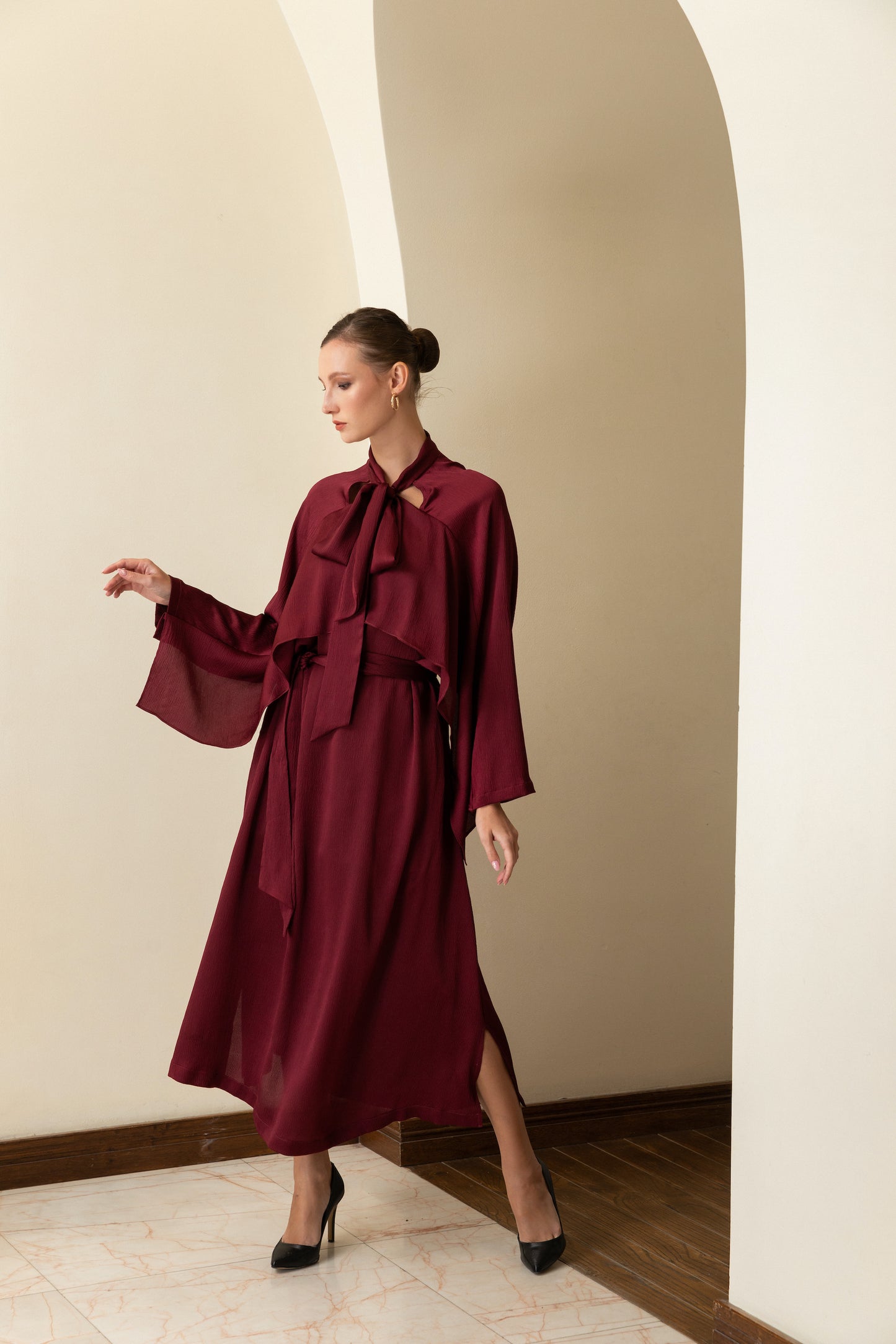 Bow knot Flowy midi dress - Anmar Couture