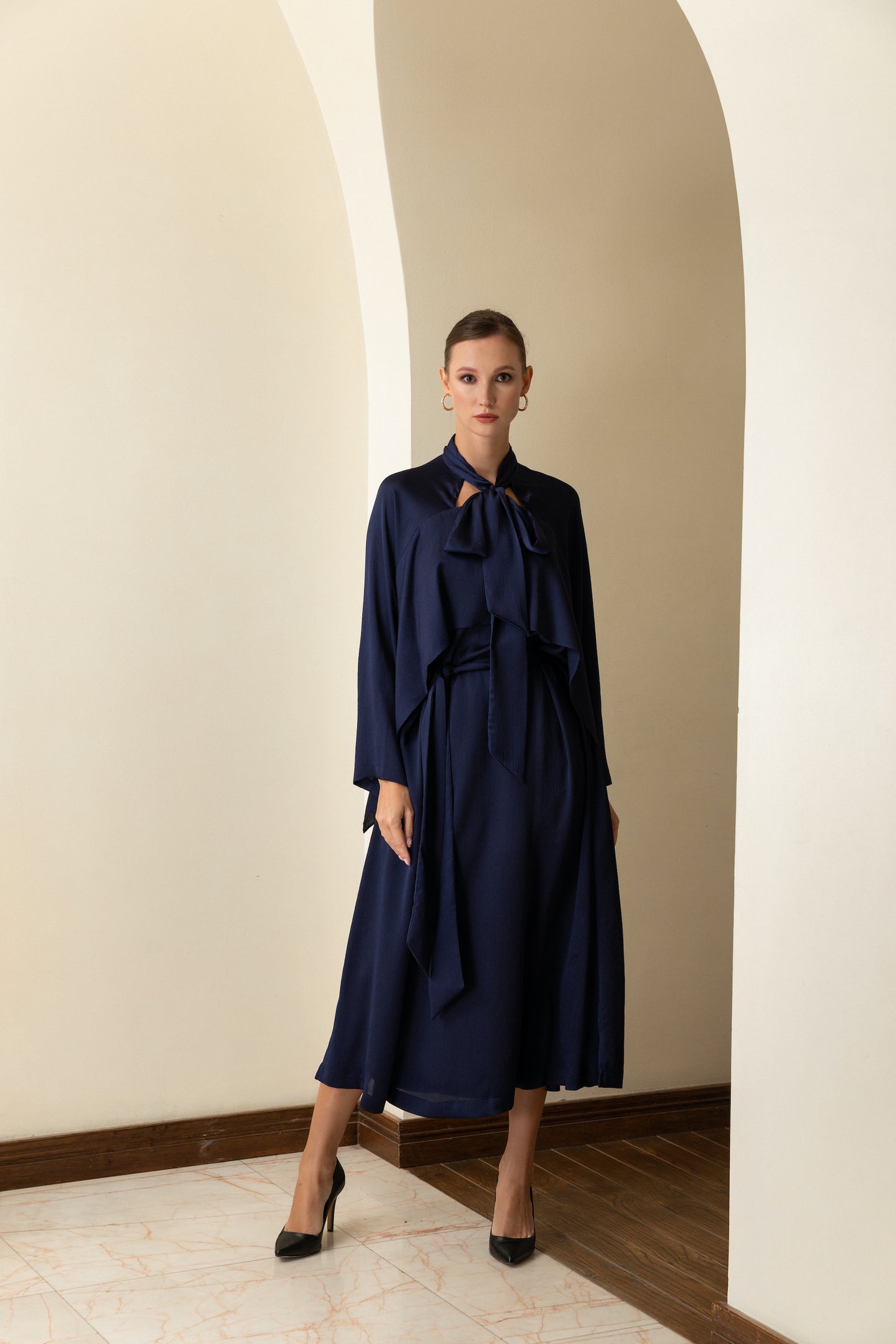 Bow knot Flowy midi dress - Anmar Couture