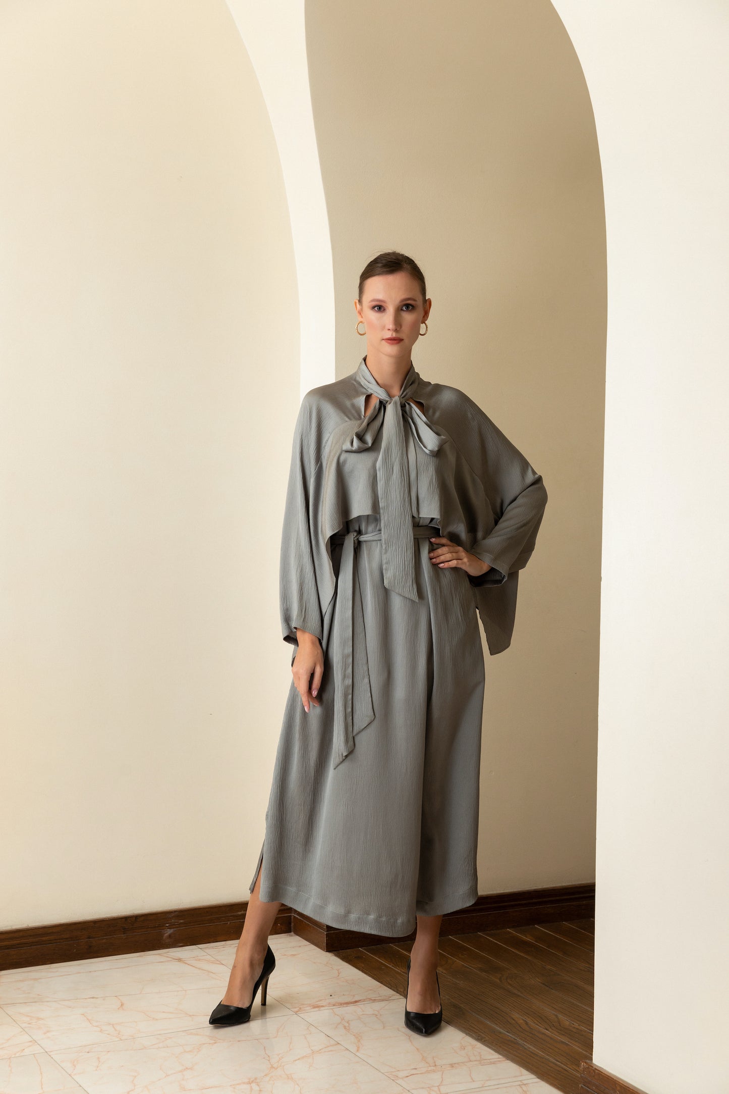 Bow knot Flowy midi dress - Anmar Couture