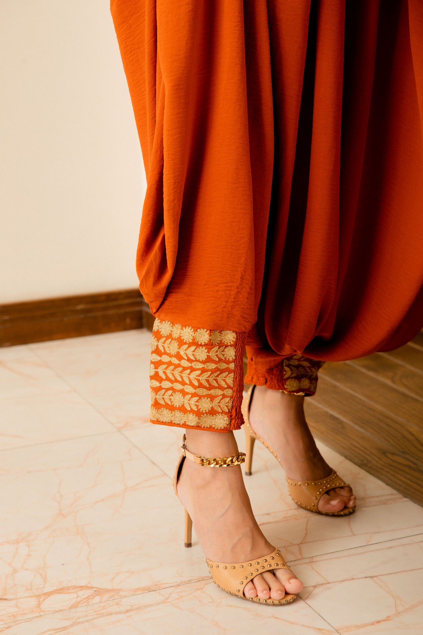 high neck panjabi Jumpsuit With Embroidered details - Anmar Couture