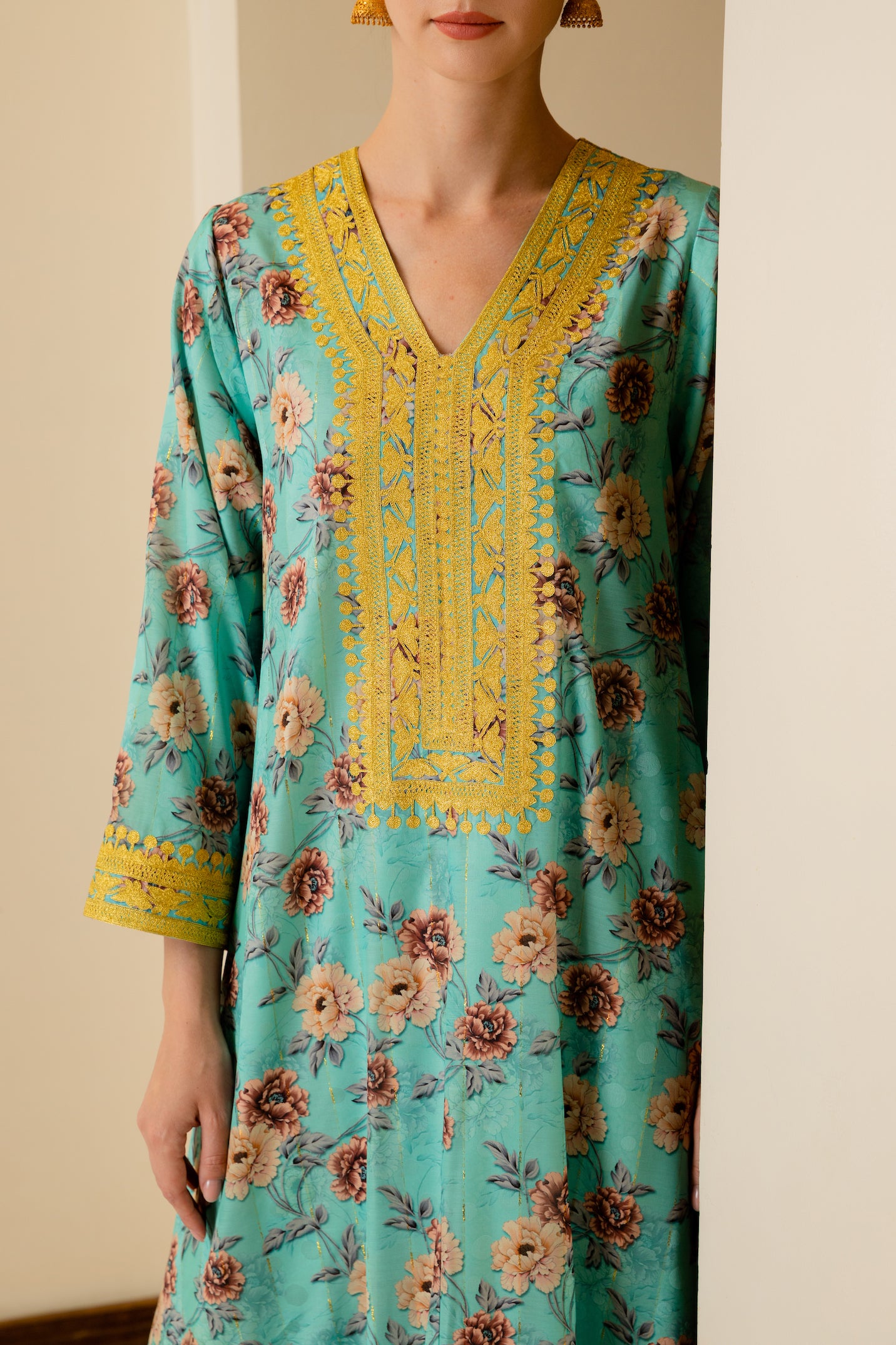 Bakhiya Printed Jalabiya - Anmar Couture
