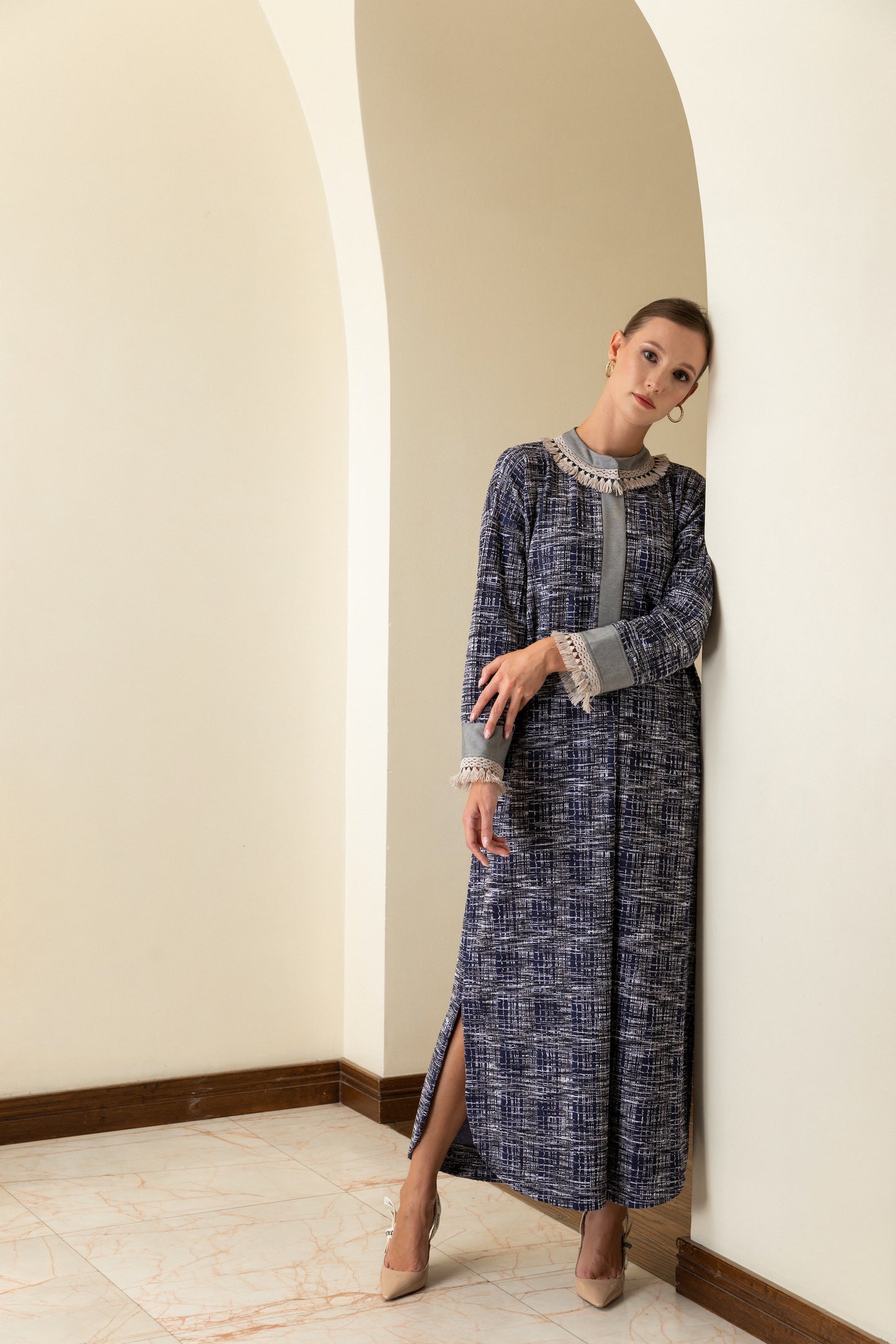 Winter Checkered Midi Dress - Anmar Couture