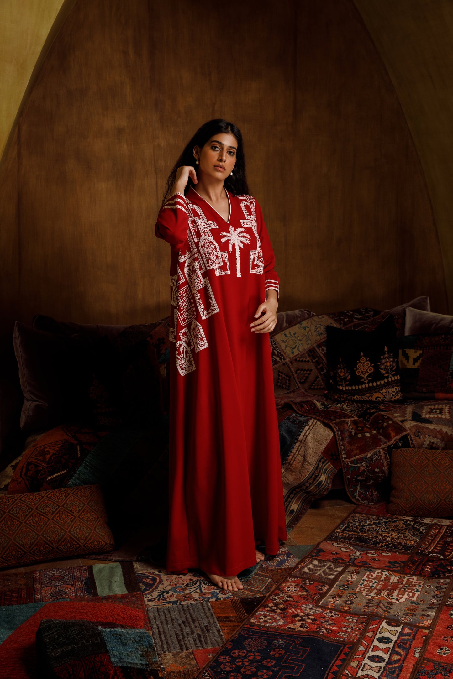 Heavy Palm Tree Jalabiya - Anmar Couture