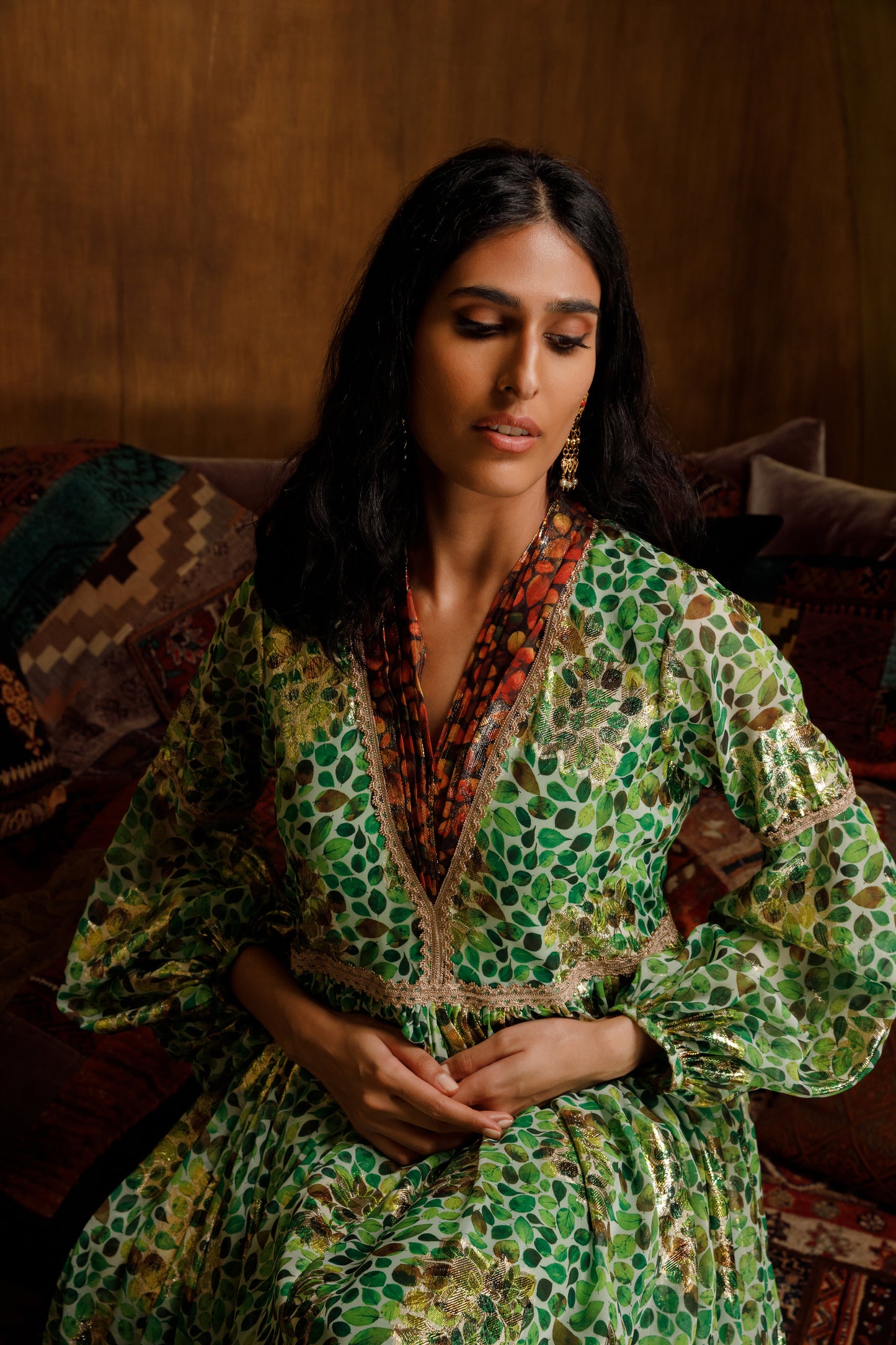 Double Print Midi Dress - Anmar Couture