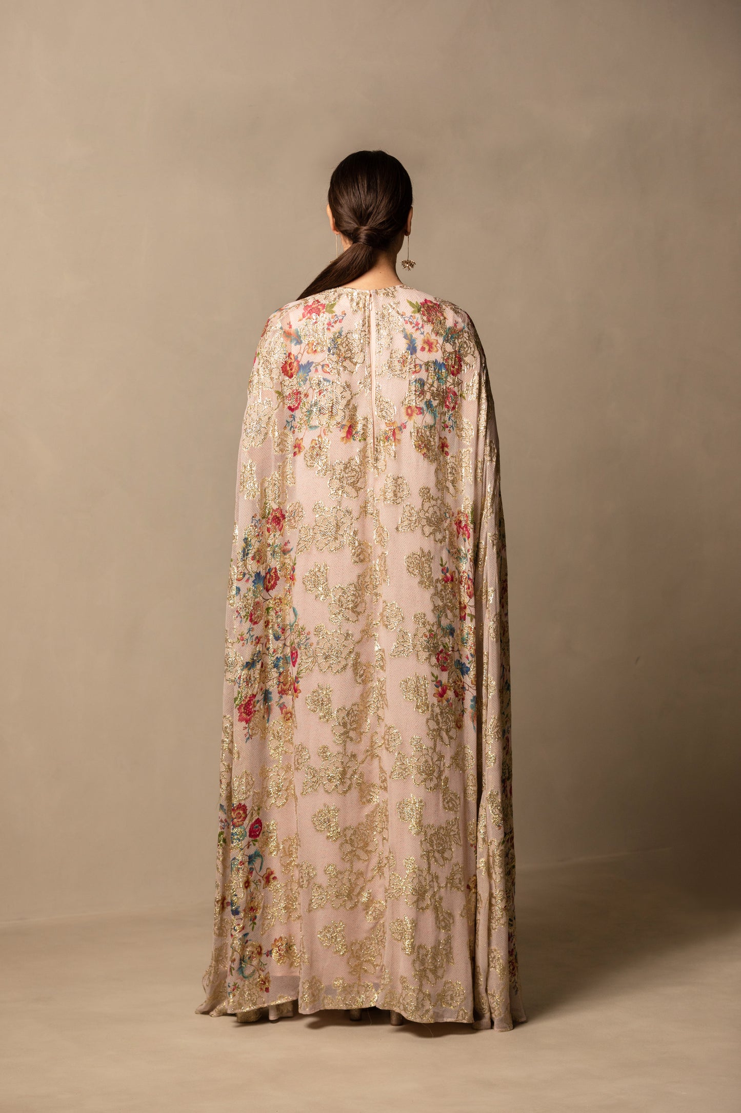 Floral Cape Lurex Kaftan